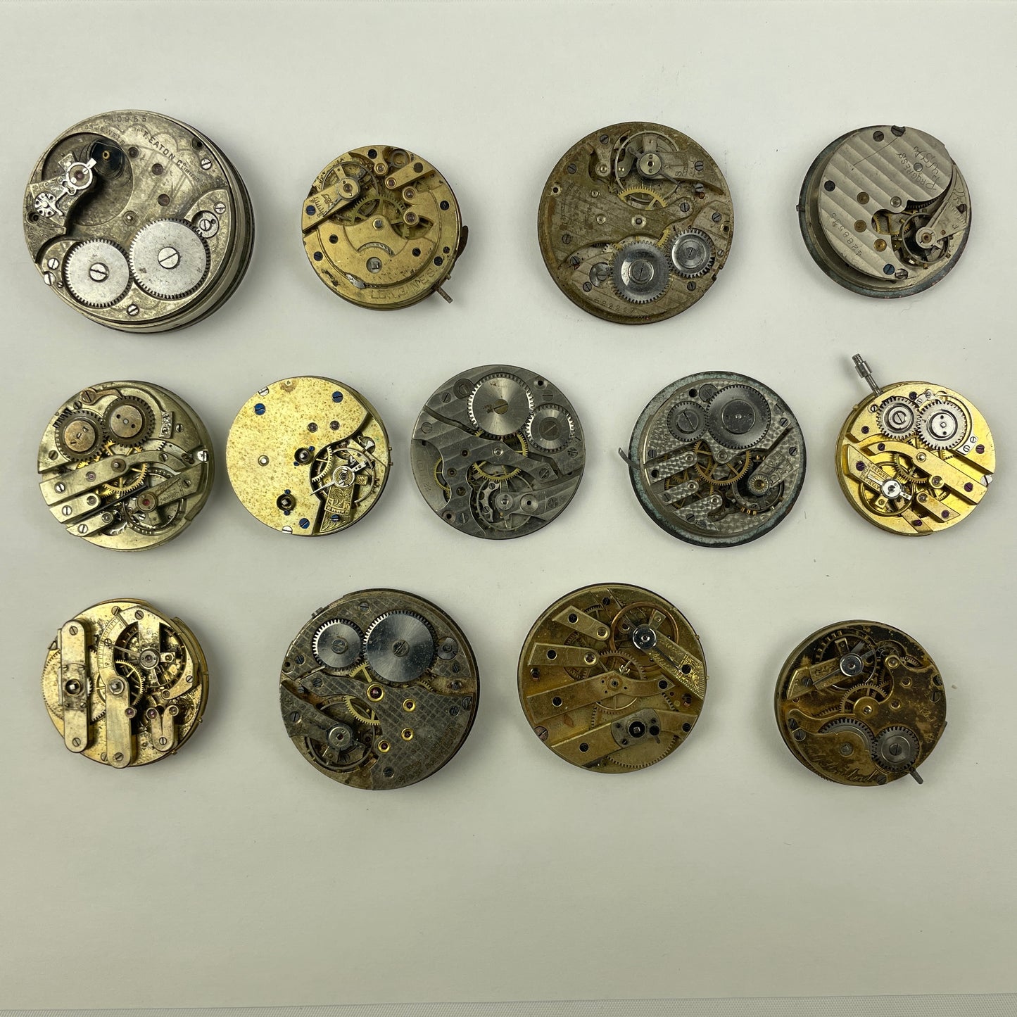 Apr Lot 100- Swiss & American Nickel & Gilt Pocket Watch Movements