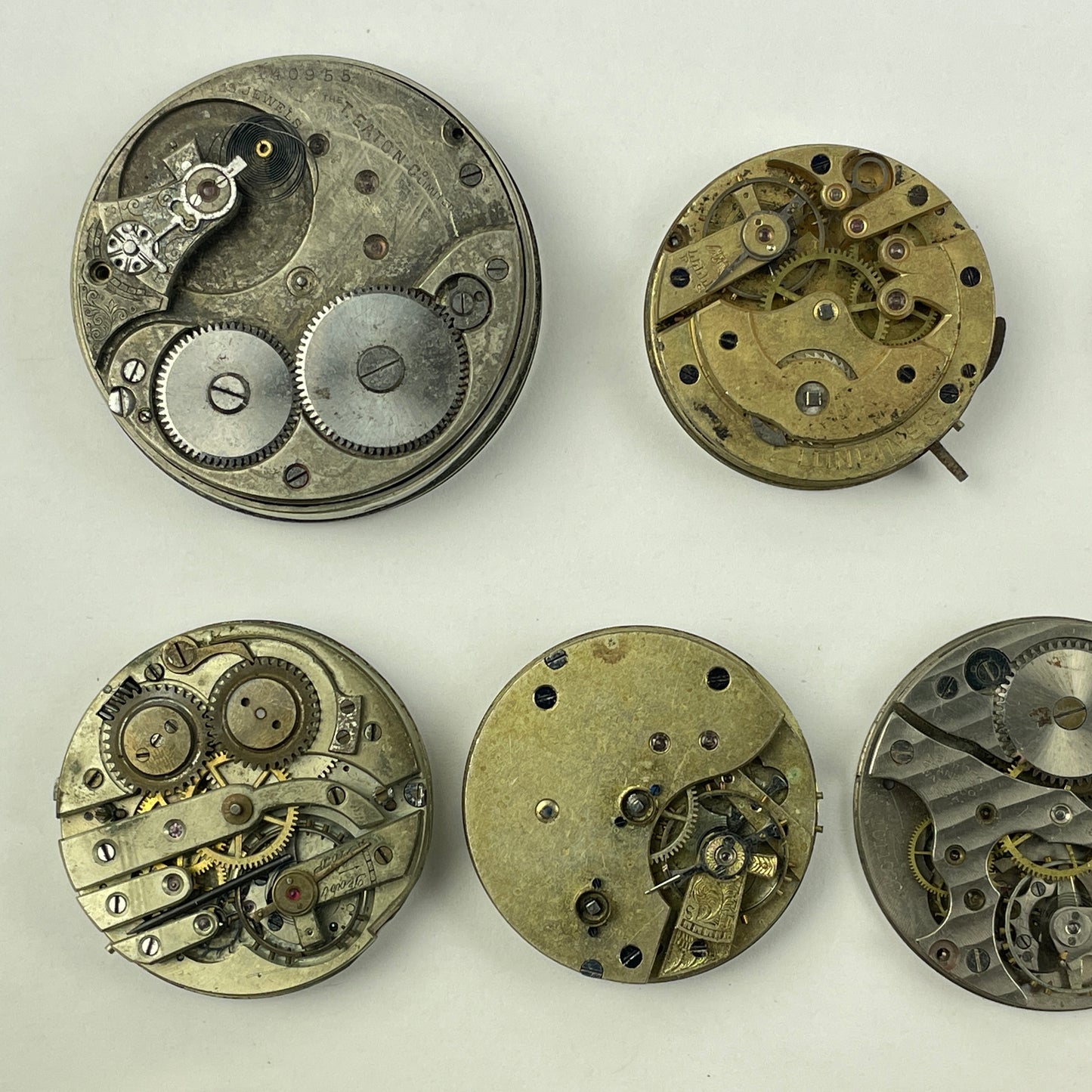 Apr Lot 100- Swiss & American Nickel & Gilt Pocket Watch Movements
