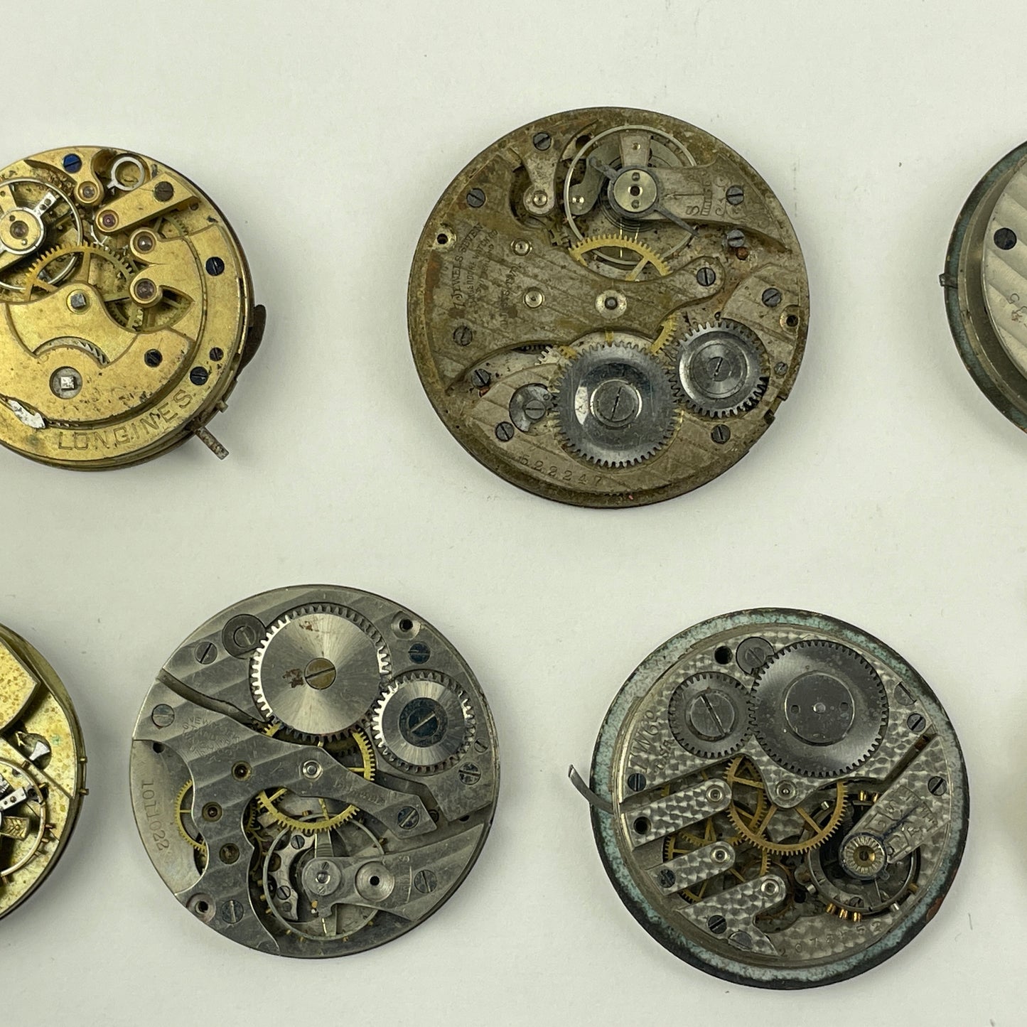Apr Lot 100- Swiss & American Nickel & Gilt Pocket Watch Movements