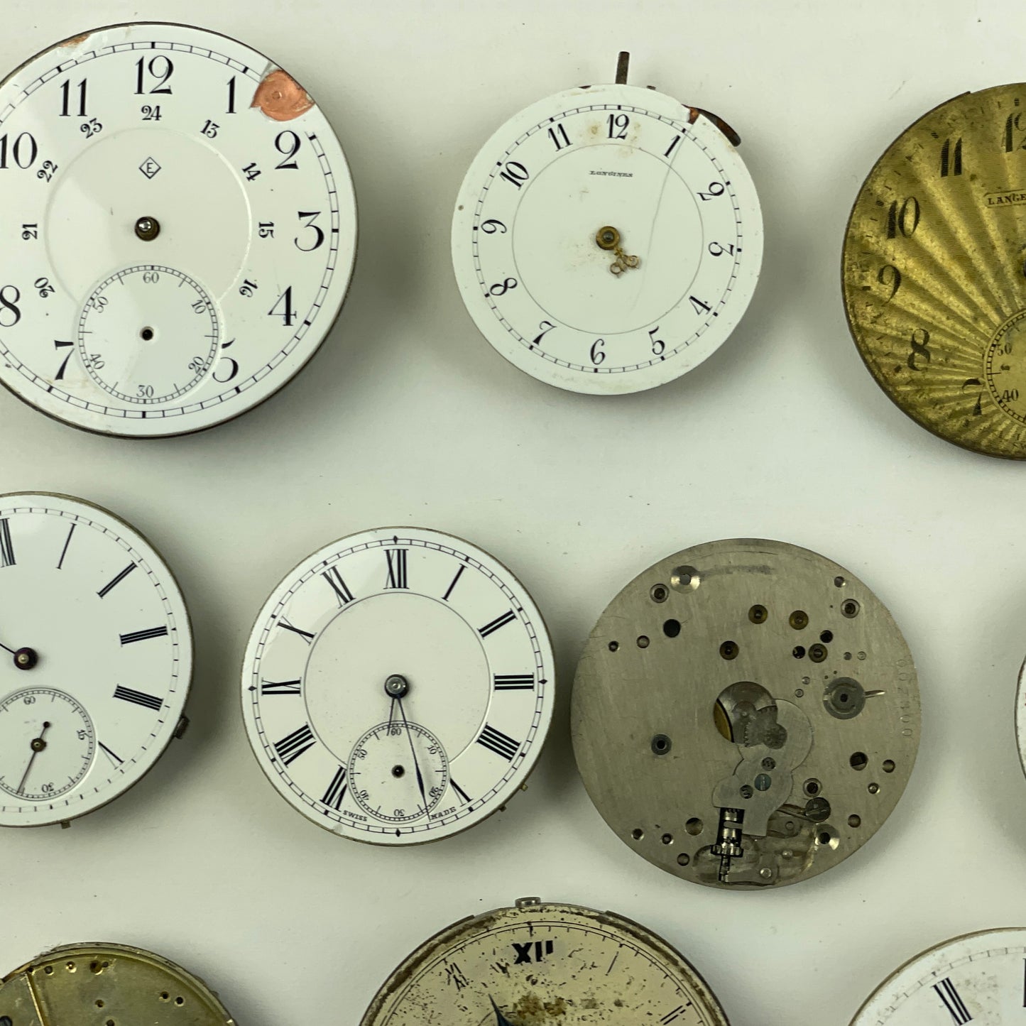 Apr Lot 100- Swiss & American Nickel & Gilt Pocket Watch Movements
