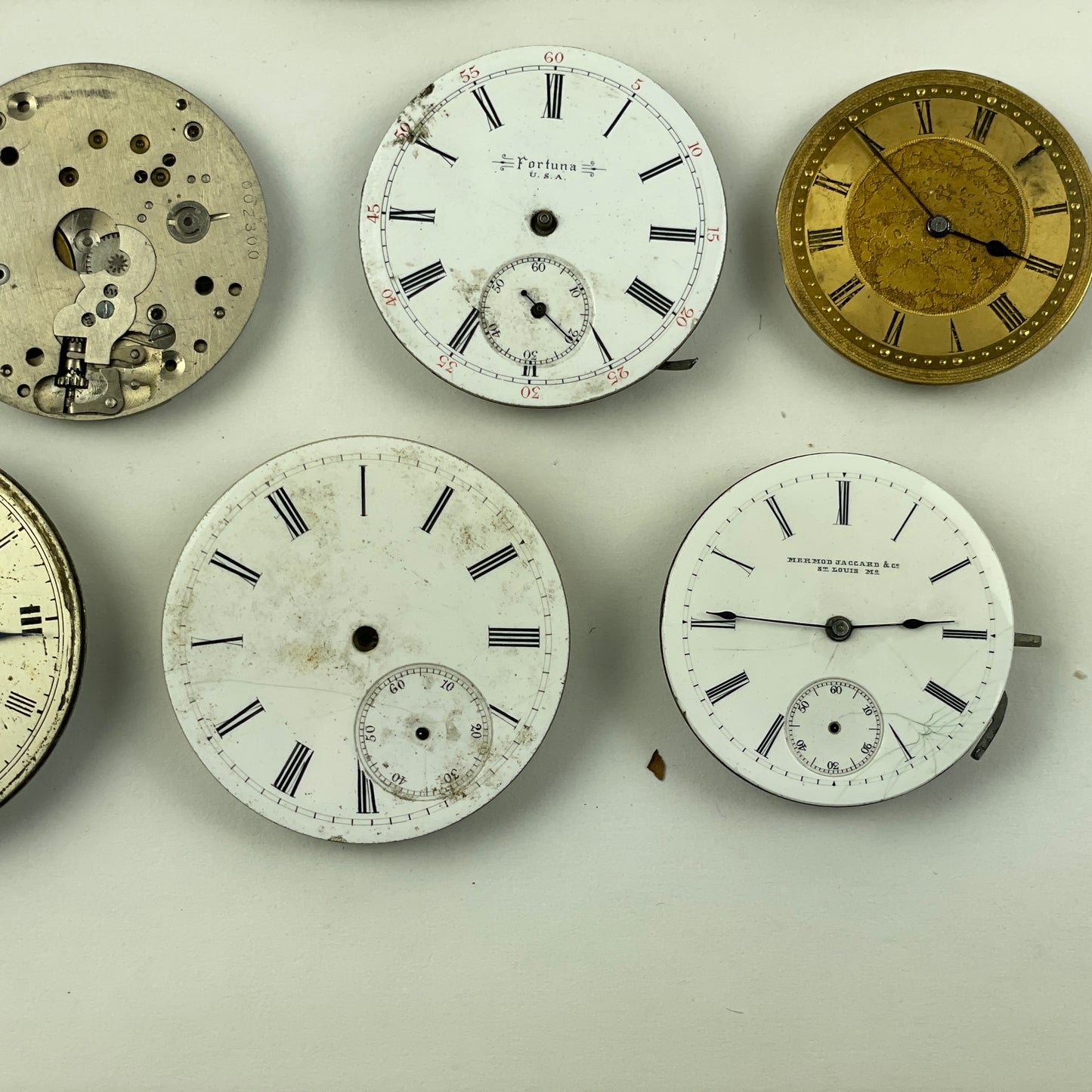Apr Lot 100- Swiss & American Nickel & Gilt Pocket Watch Movements