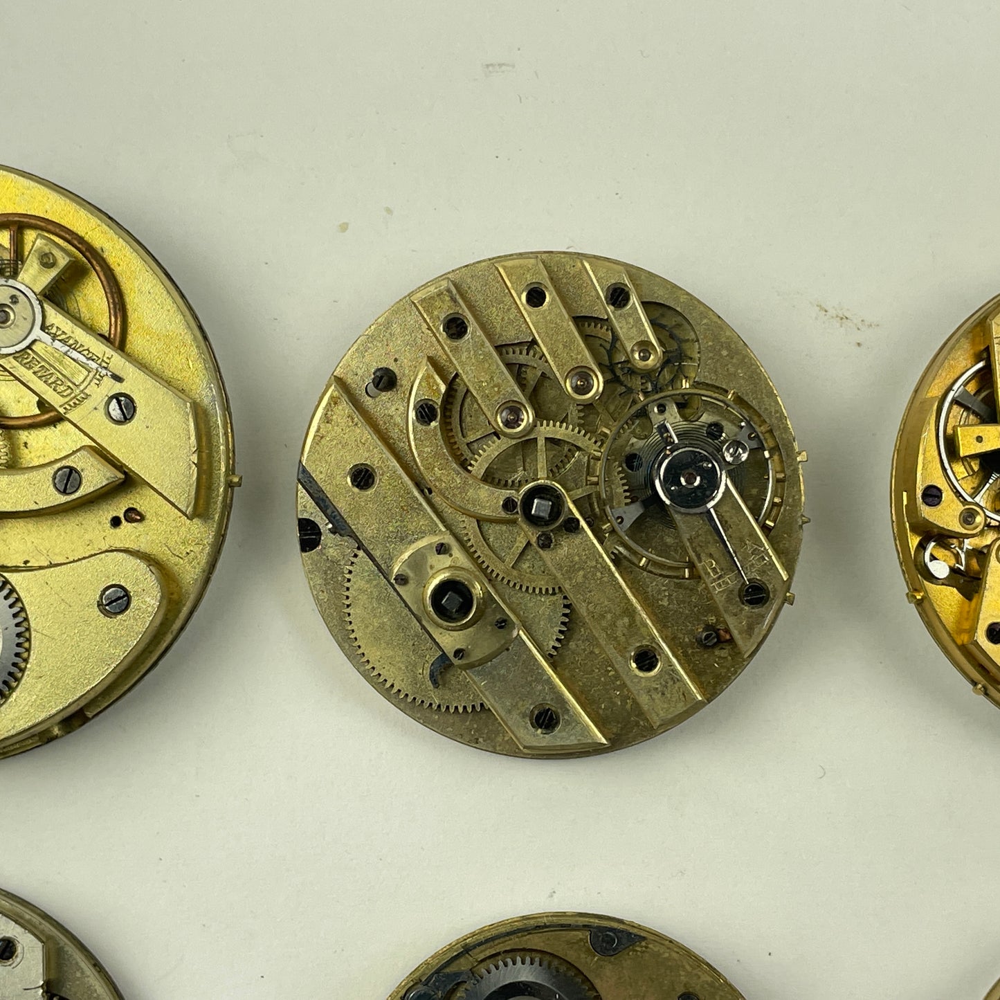 Apr Lot 121- Swiss Assortment of Six Gilt Bar Pocket Watch Movements