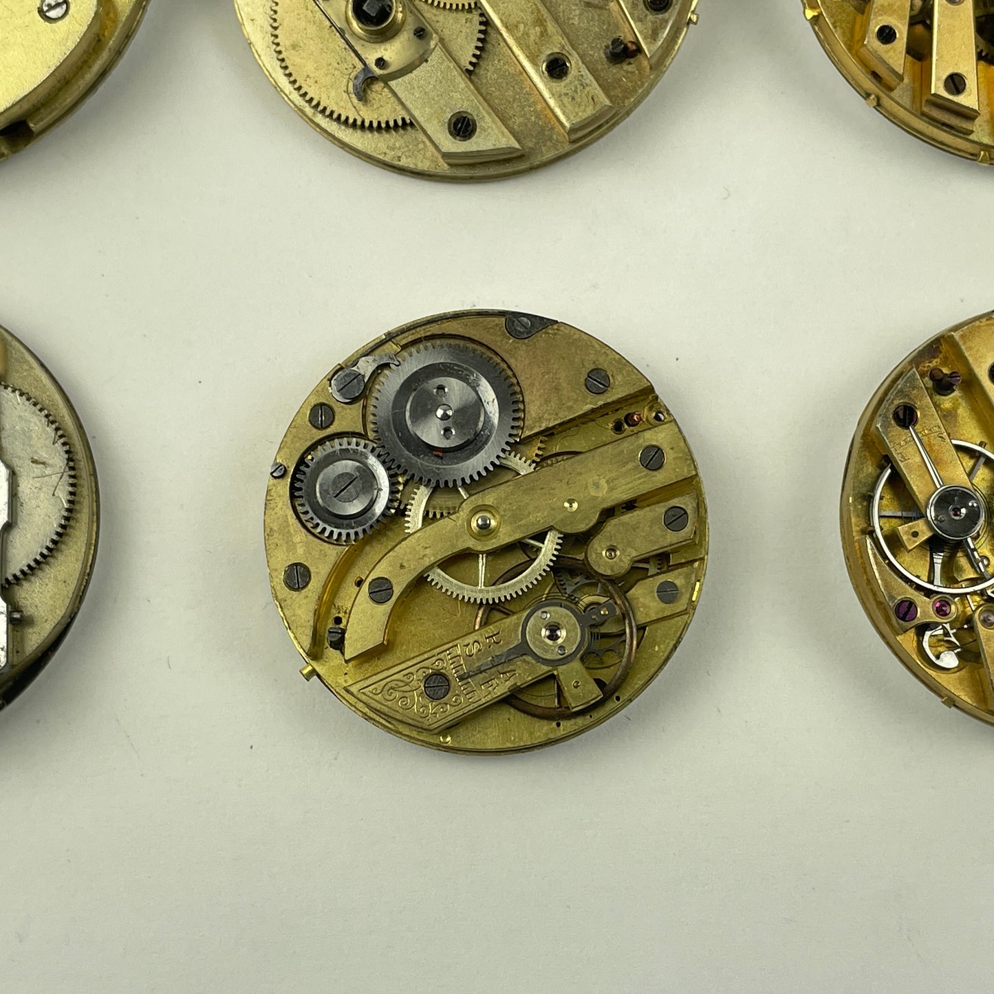 Apr Lot 121- Swiss Assortment of Six Gilt Bar Pocket Watch Movements