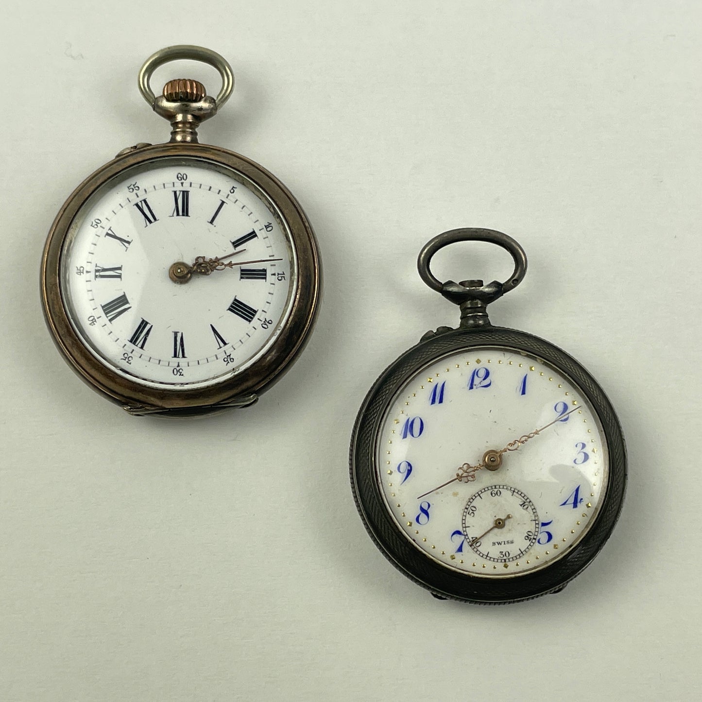 Apr Lot 130- Swiss Ladies Coin Silver Lapel Non-Running Watches