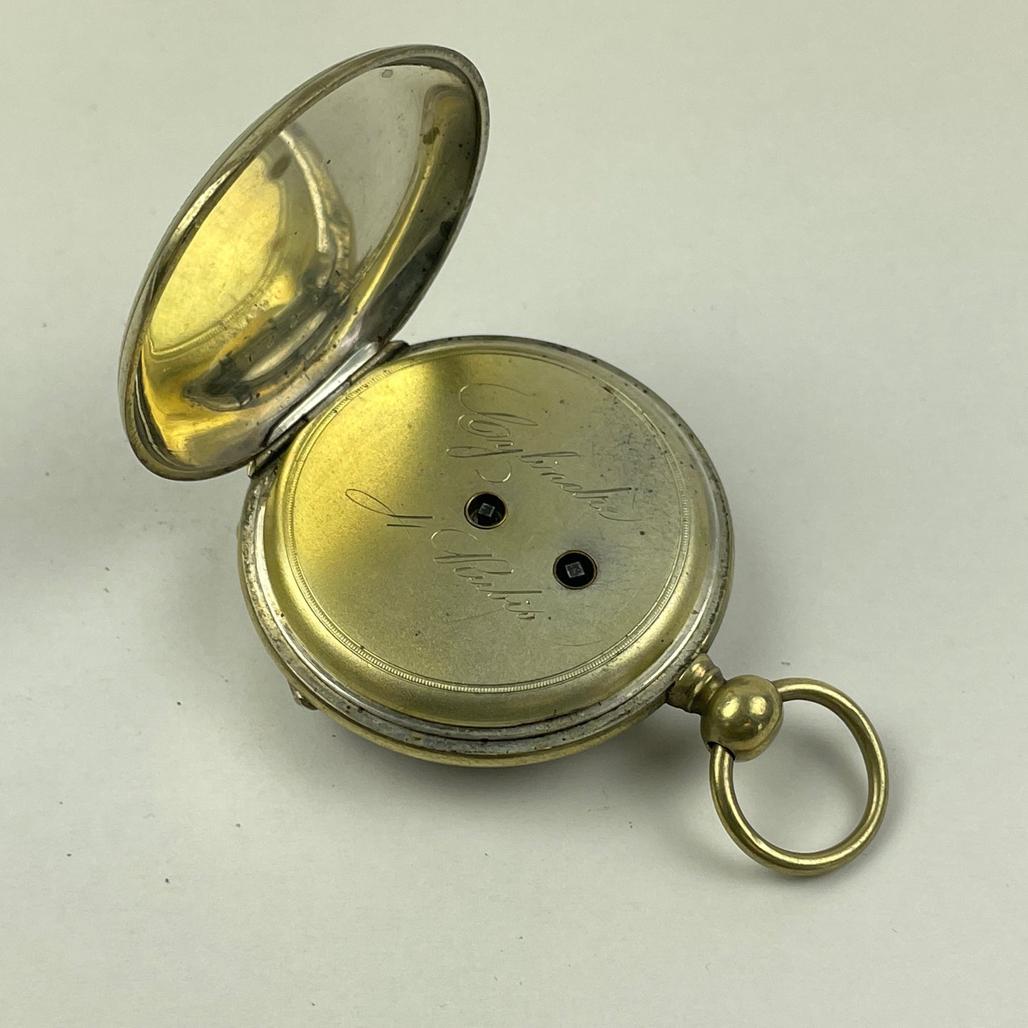 Apr Lot 21- Swiss Key Wind & Key Set Open Face Pocket Watch