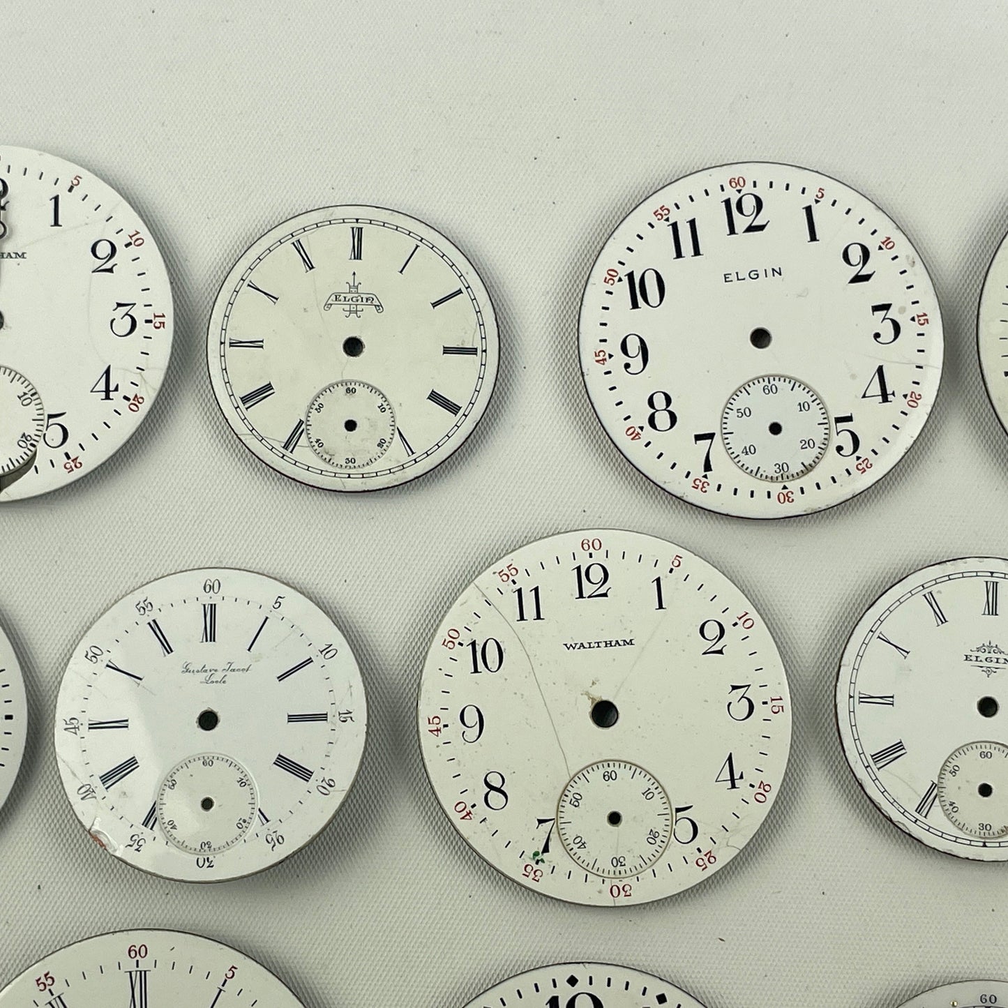 Apr Lot 113- Assortment of American & Swiss Lapel Watch to 18 Size Pocket Watch Dials