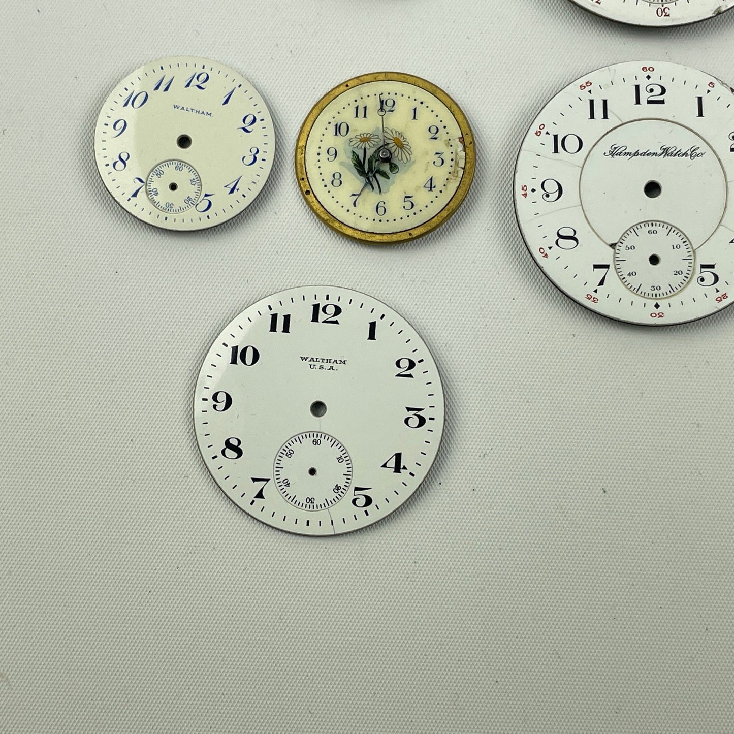 Apr Lot 113- Assortment of American & Swiss Lapel Watch to 18 Size Pocket Watch Dials