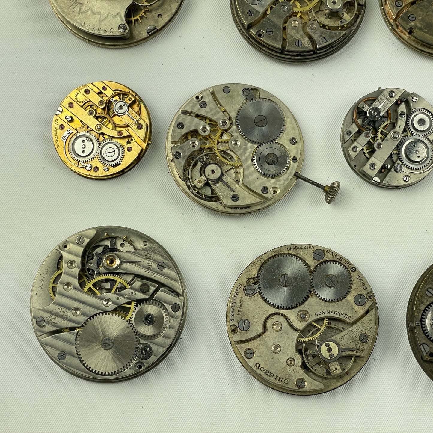 Apr Lot 50- Swiss and American Nickel & Gilt Pocket Watch Movements