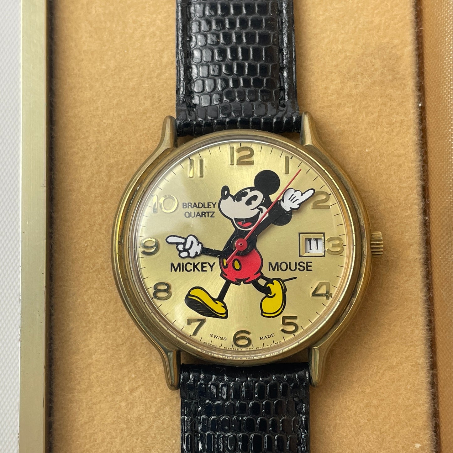 Apr Lot 42- Mickey Mouse by Bradley Walt Disney 50th Year Anniversary Wristwatch