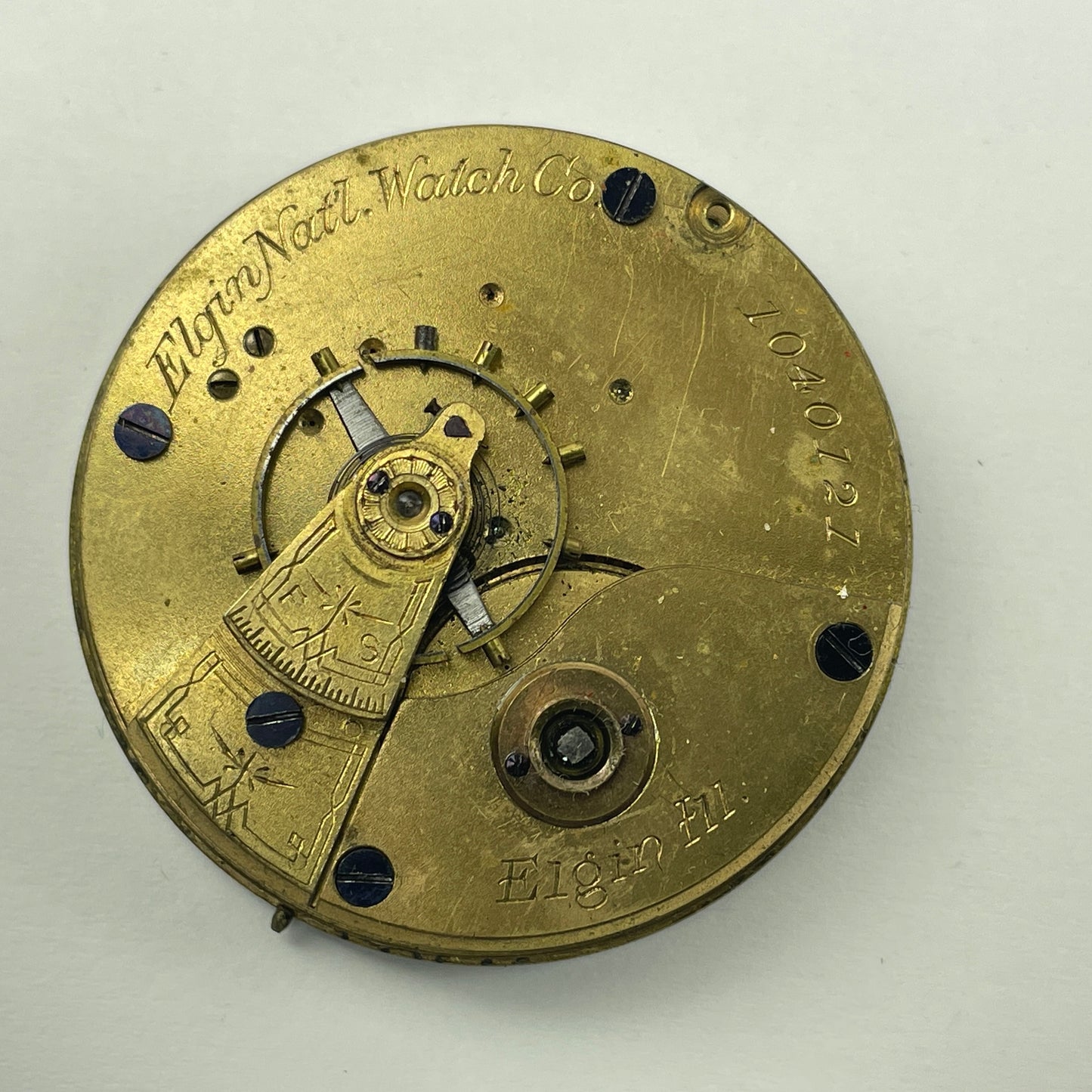 Apr Lot 43- Waltham & Elgin 18 Size Gilt Pocket Watch Movements