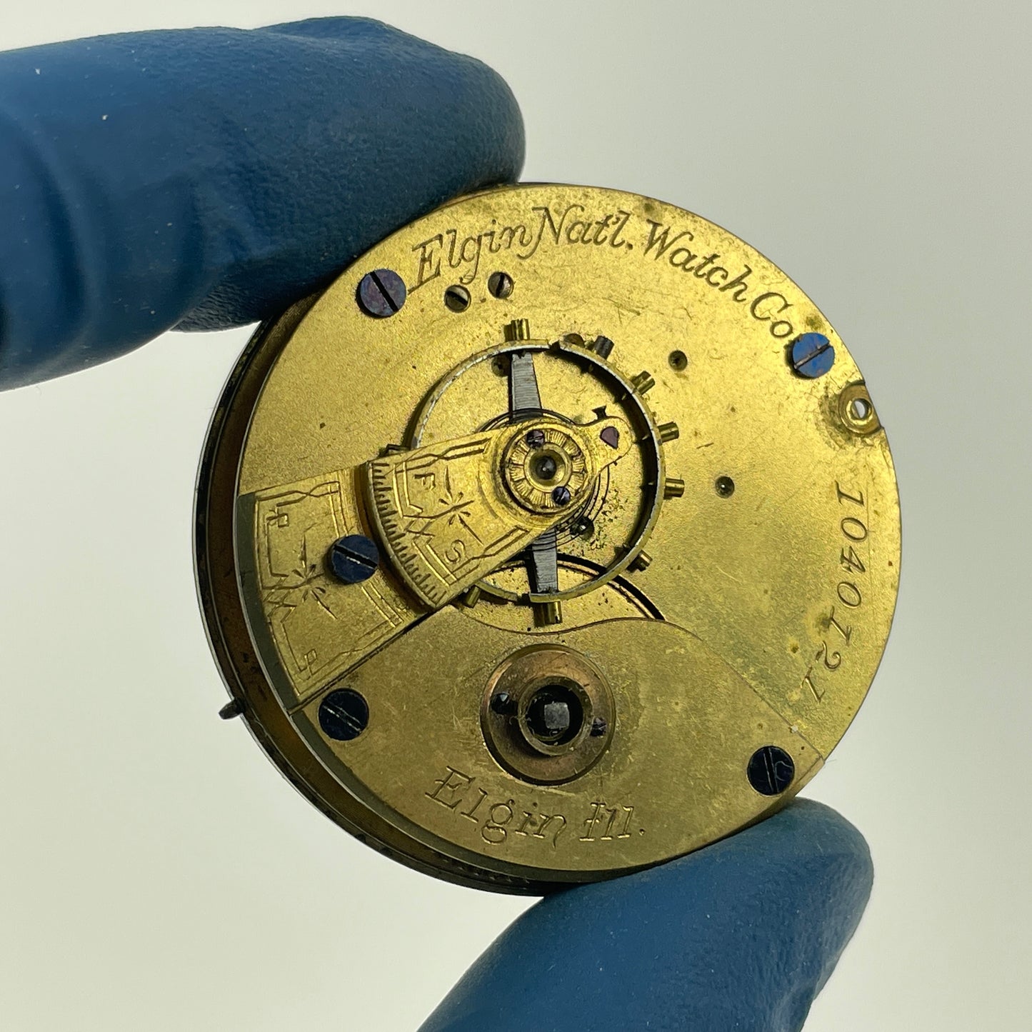 Apr Lot 43- Waltham & Elgin 18 Size Gilt Pocket Watch Movements