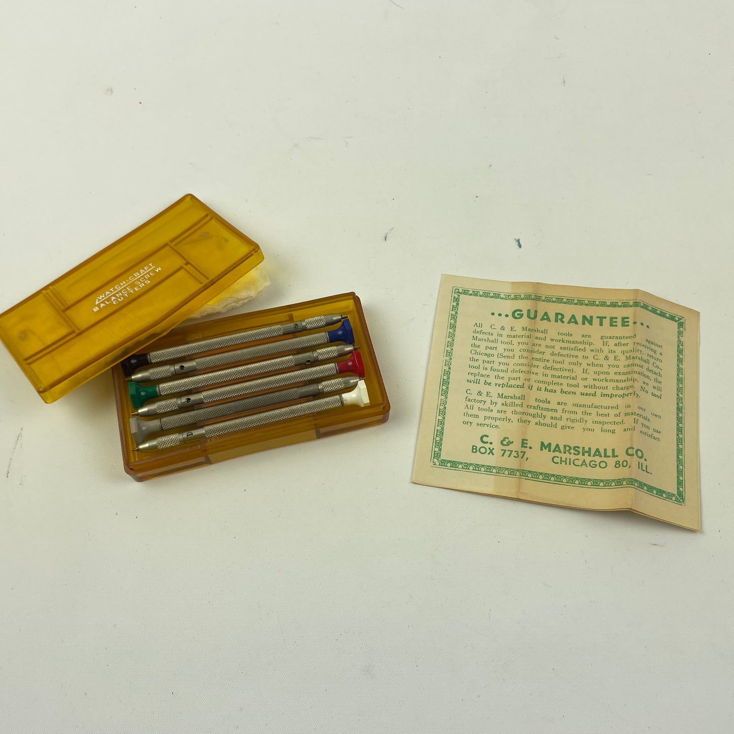 Apr Lot 106- Watch-Craft for C. E. Marshall Boxed Set of Balance Screw Undercutters