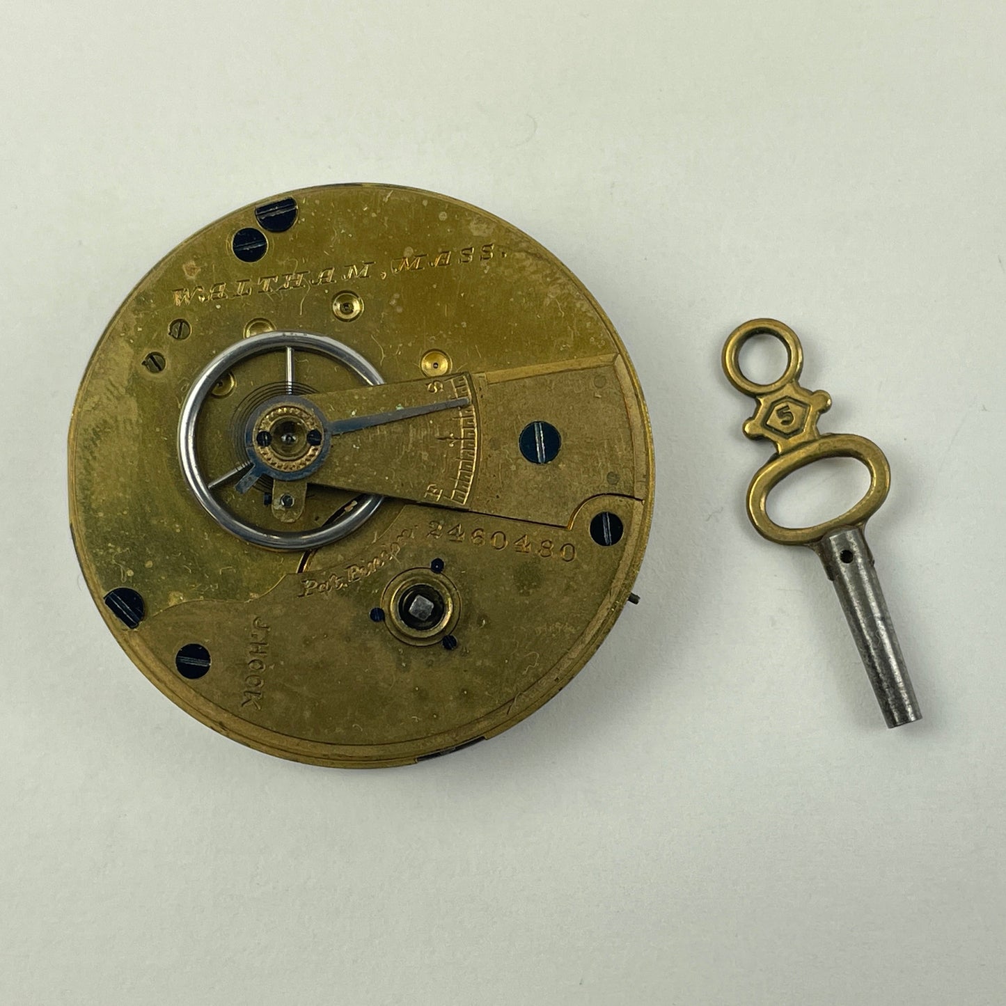 Apr Lot 9- Waltham 18 Size Model 1877 Key Wind & Key Set Pocket Watch Movement