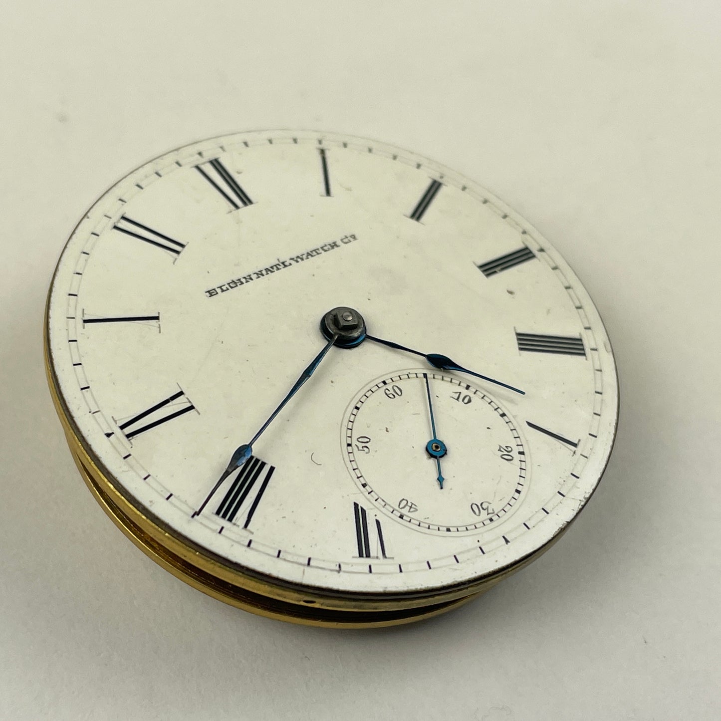 Apr Lot 56- Elgin 18 Size Key Wind & Key Set 7 Jewel Gilt Pocket Watch Movement