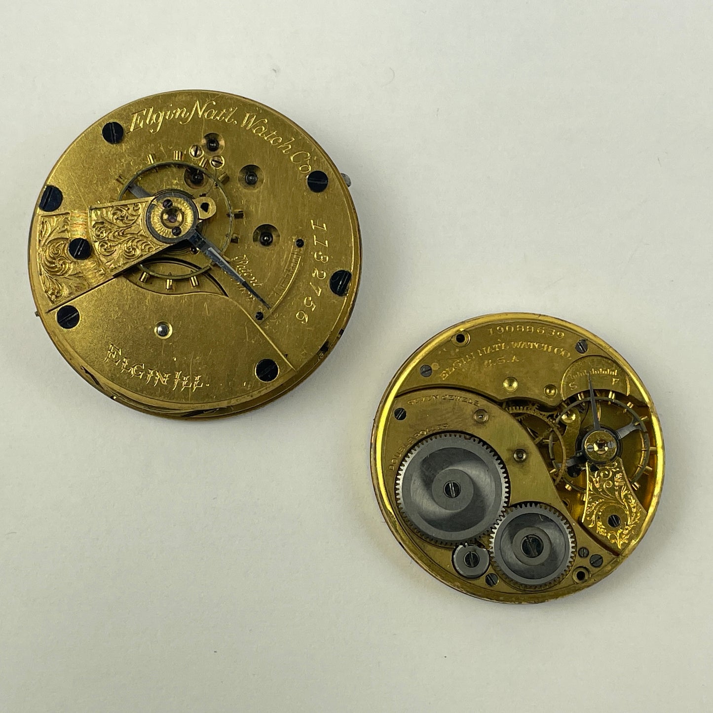 Apr Lot 59- Elgin 12 & 18 Size Open Face & Hunting Pocket Watch Movement