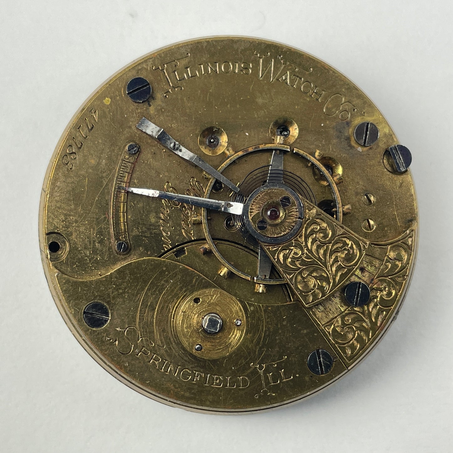 Apr Lot 62- Illinois 18 Size Key Wind & Key Set Pocket Watch Movement