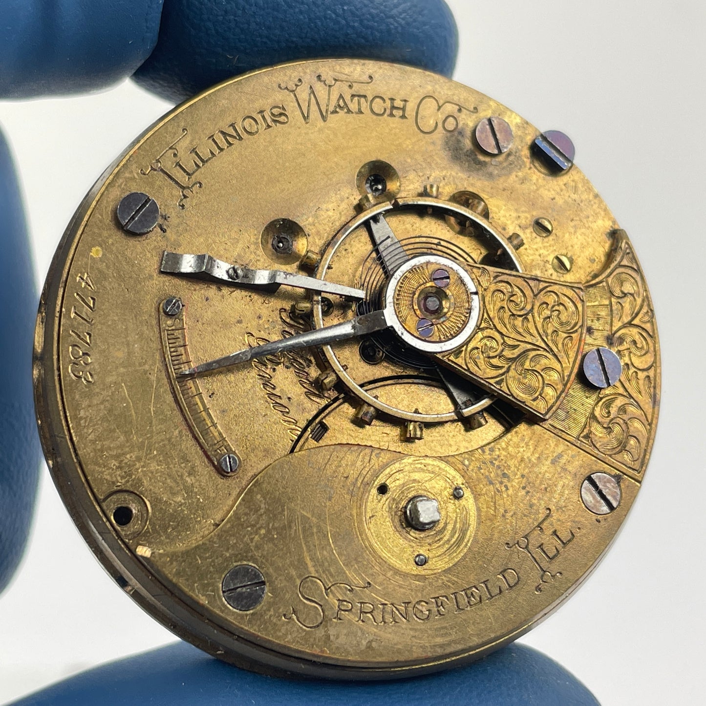Apr Lot 62- Illinois 18 Size Key Wind & Key Set Pocket Watch Movement