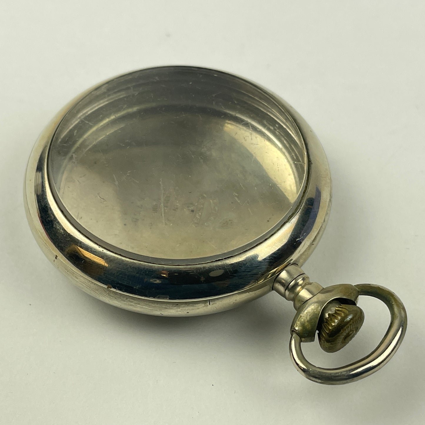 Apr Lot 126- American 18 Size Railroad Style Pocket Watch Nickel Case