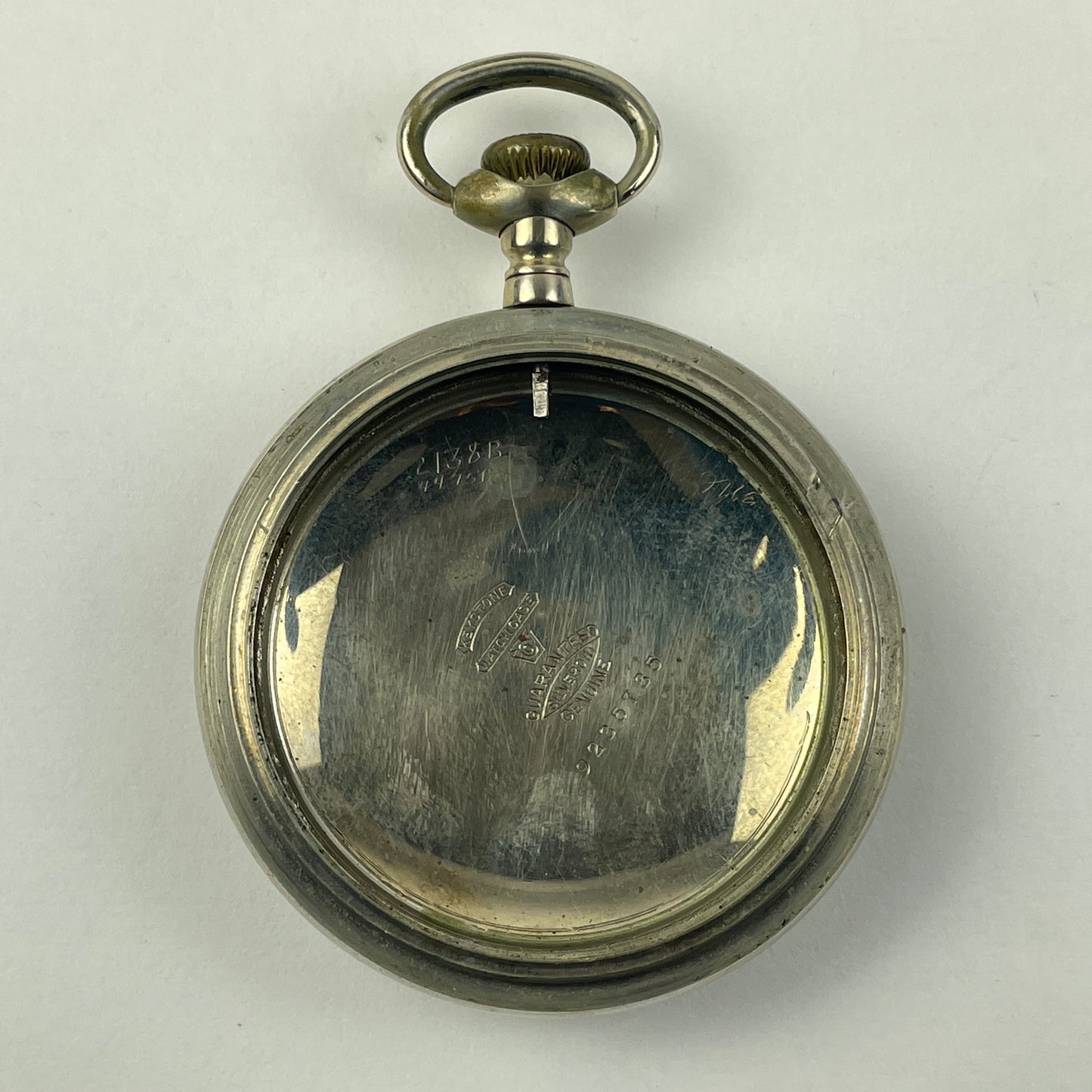 Apr Lot 126- American 18 Size Railroad Style Pocket Watch Nickel Case