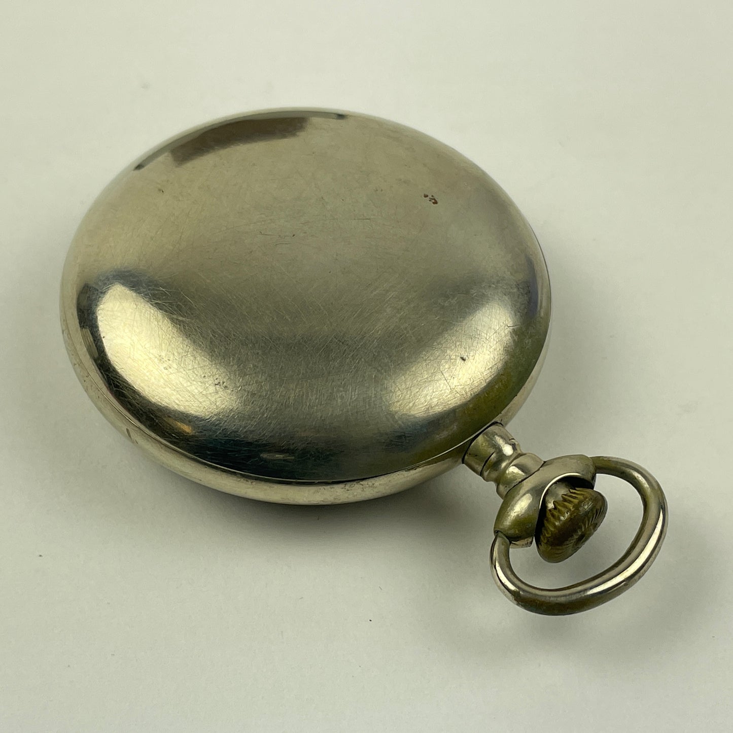 Apr Lot 126- American 18 Size Railroad Style Pocket Watch Nickel Case