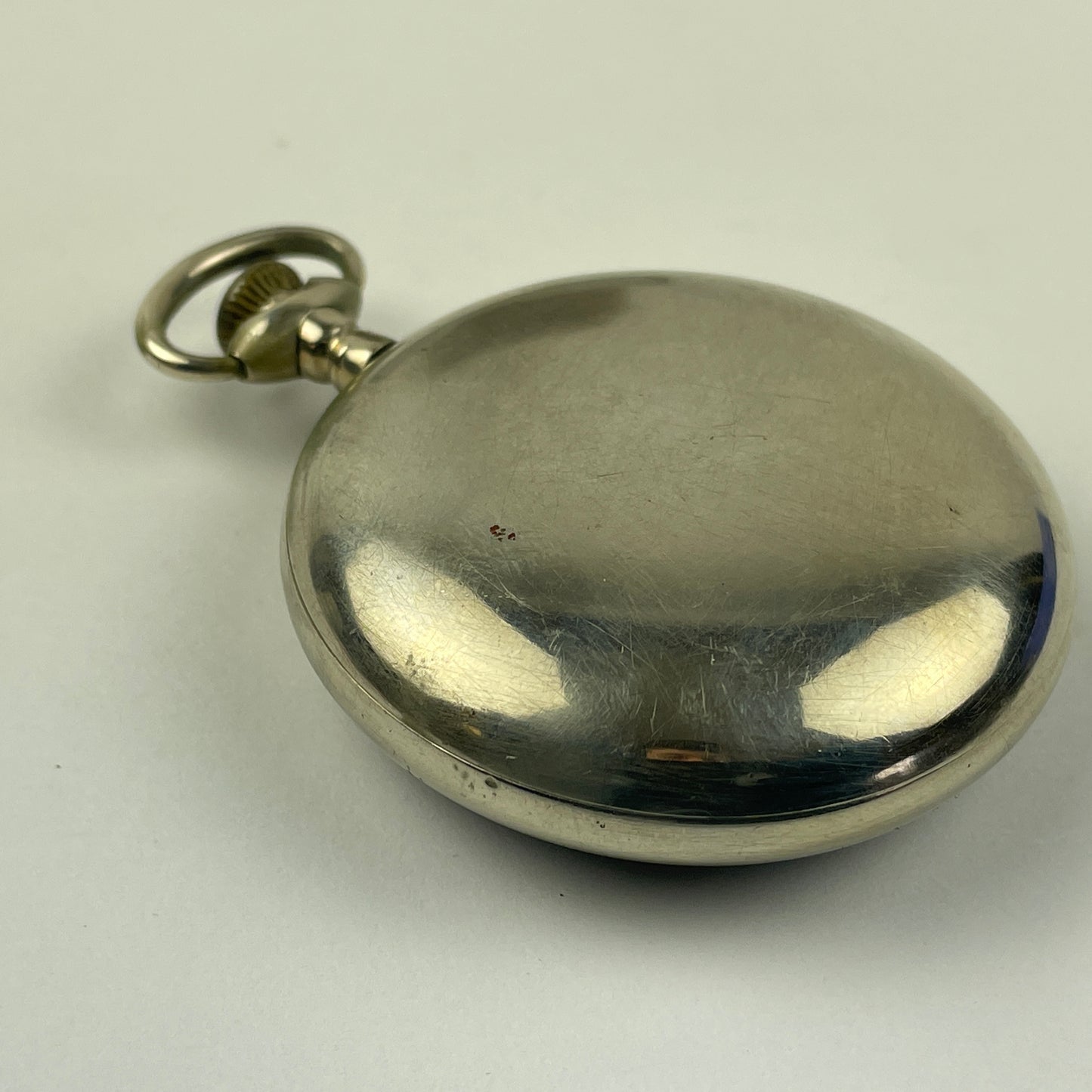 Apr Lot 126- American 18 Size Railroad Style Pocket Watch Nickel Case