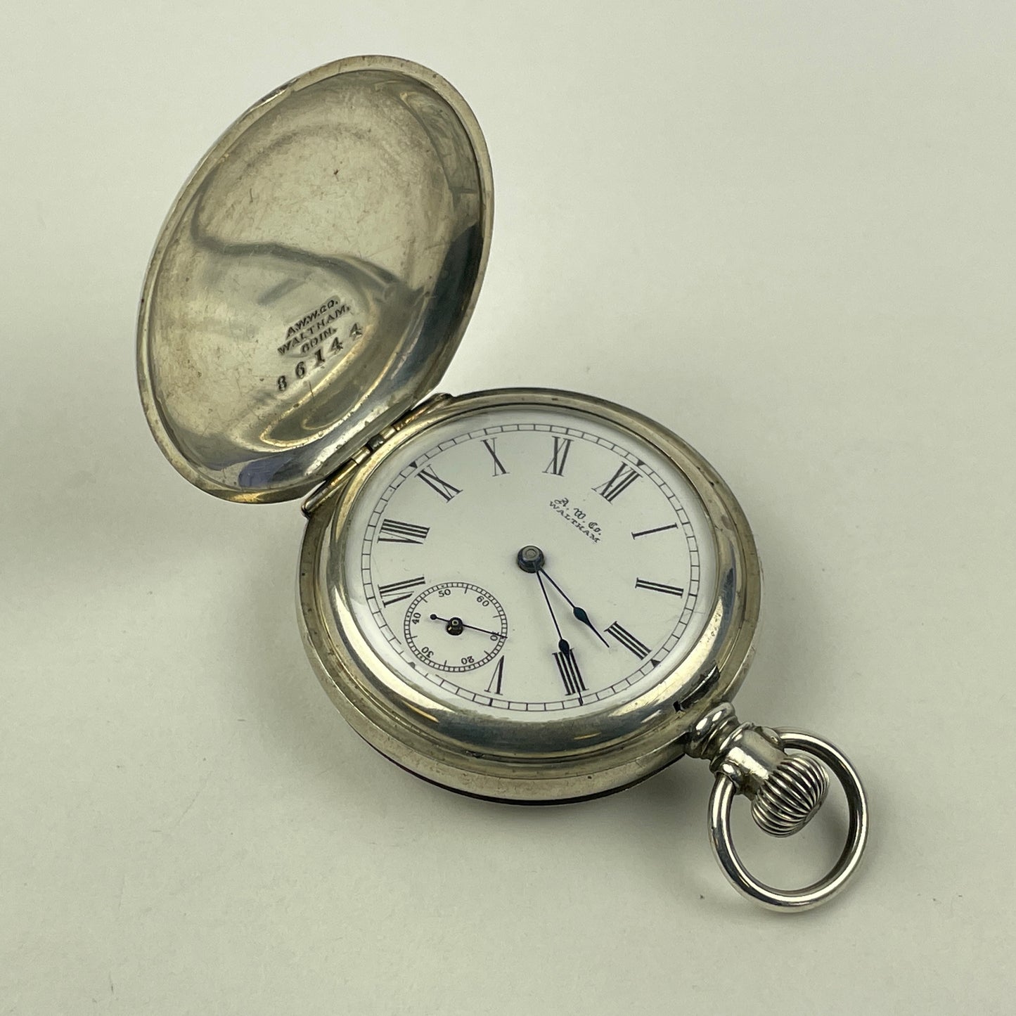 Apr Lot 67- Waltham “O” Size Coin Silver Hunting Pocket Watch
