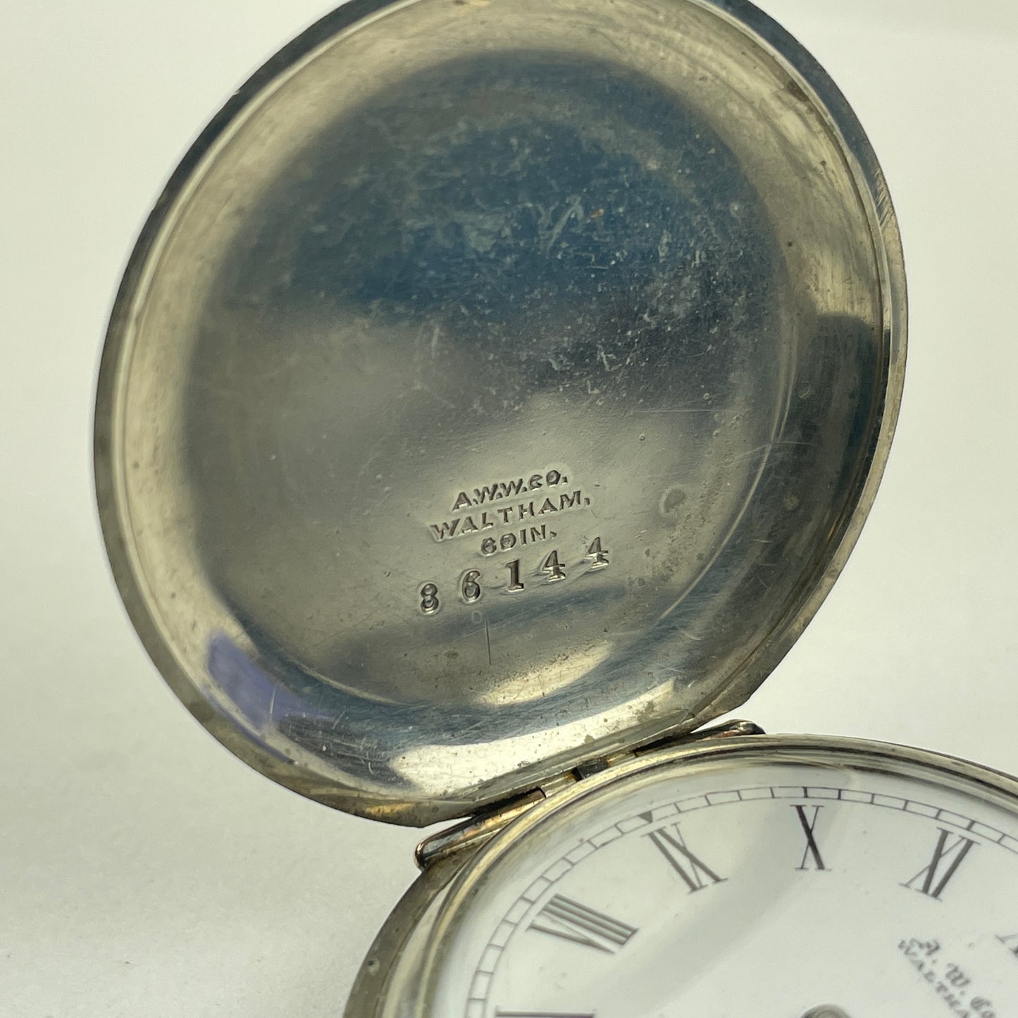 Apr Lot 67- Waltham “O” Size Coin Silver Hunting Pocket Watch