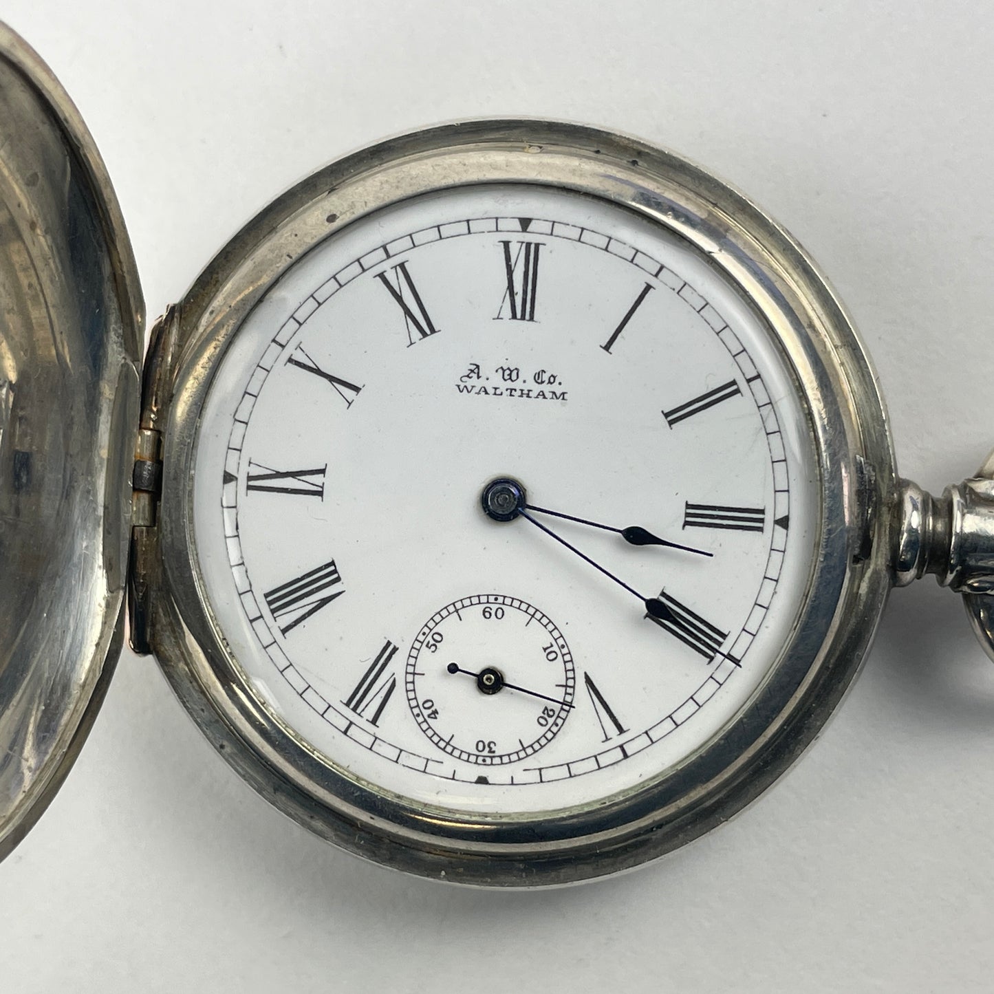 Apr Lot 67- Waltham “O” Size Coin Silver Hunting Pocket Watch