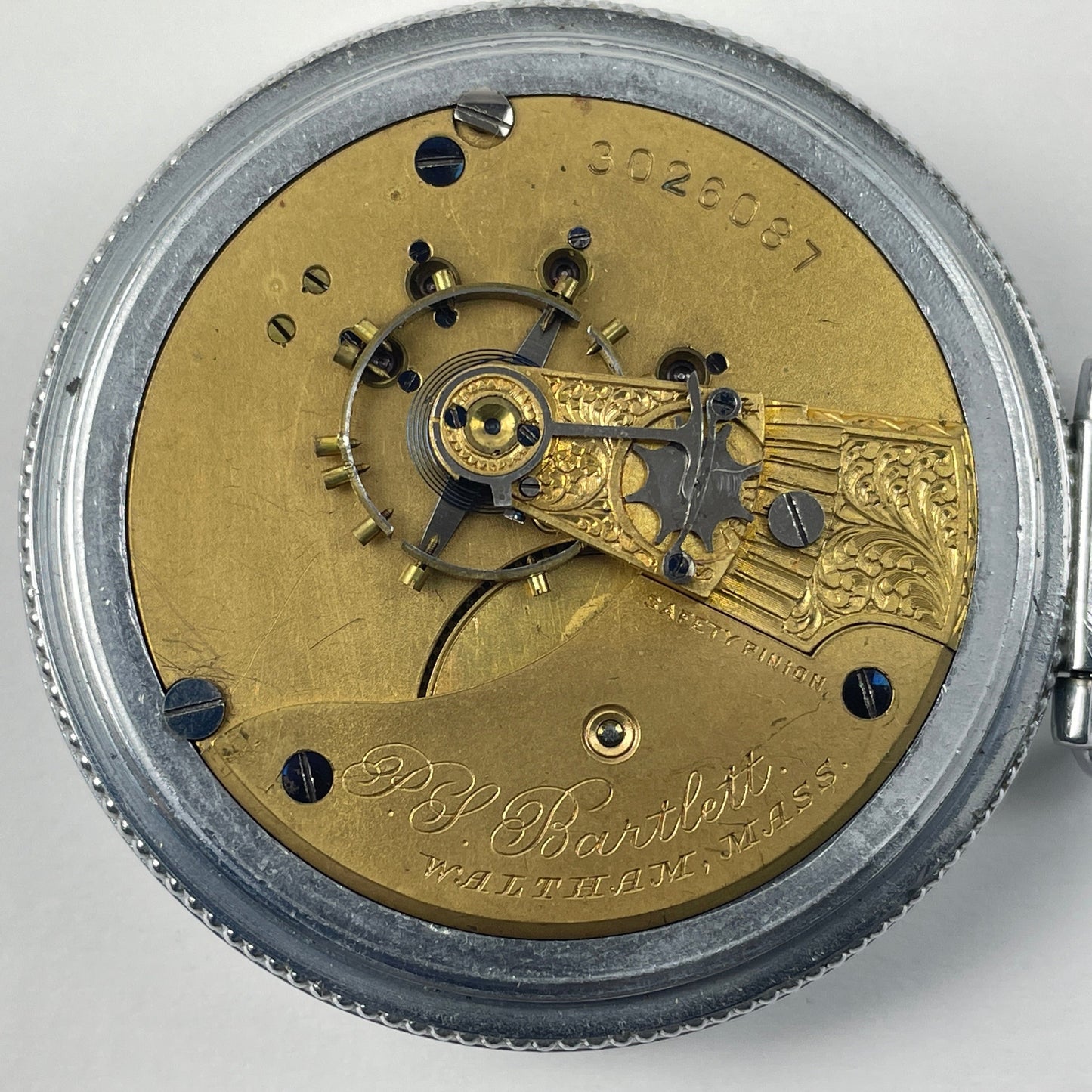 Apr Lot 71- Waltham 18 Size P. S. Bartlett Open Face Pocket Watch