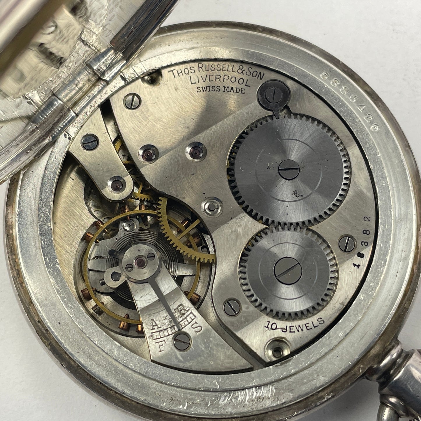 Apr Lot 84- Thom. Russell & Son Liverpool Silver Hinged Pocket Watch