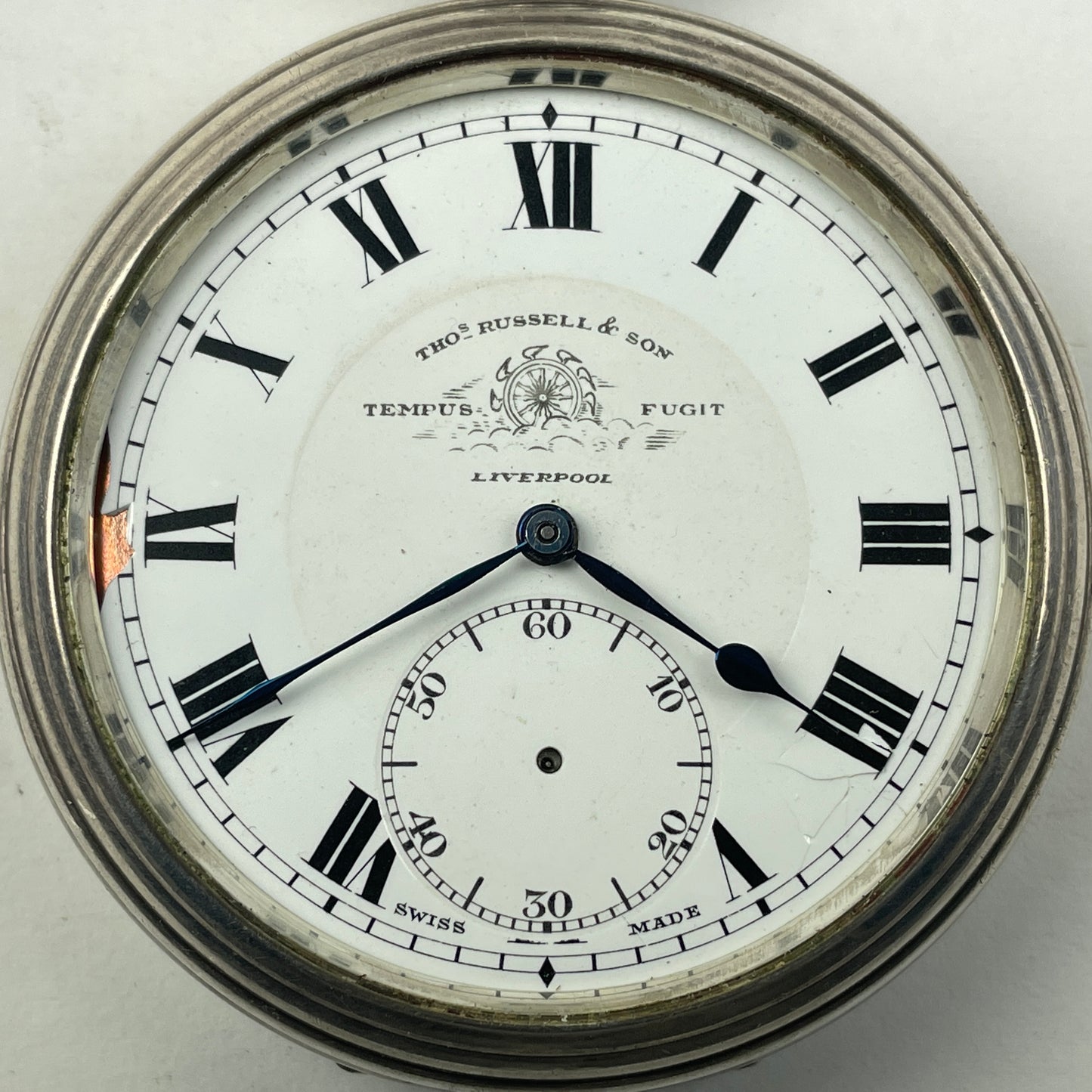 Apr Lot 84- Thom. Russell & Son Liverpool Silver Hinged Pocket Watch