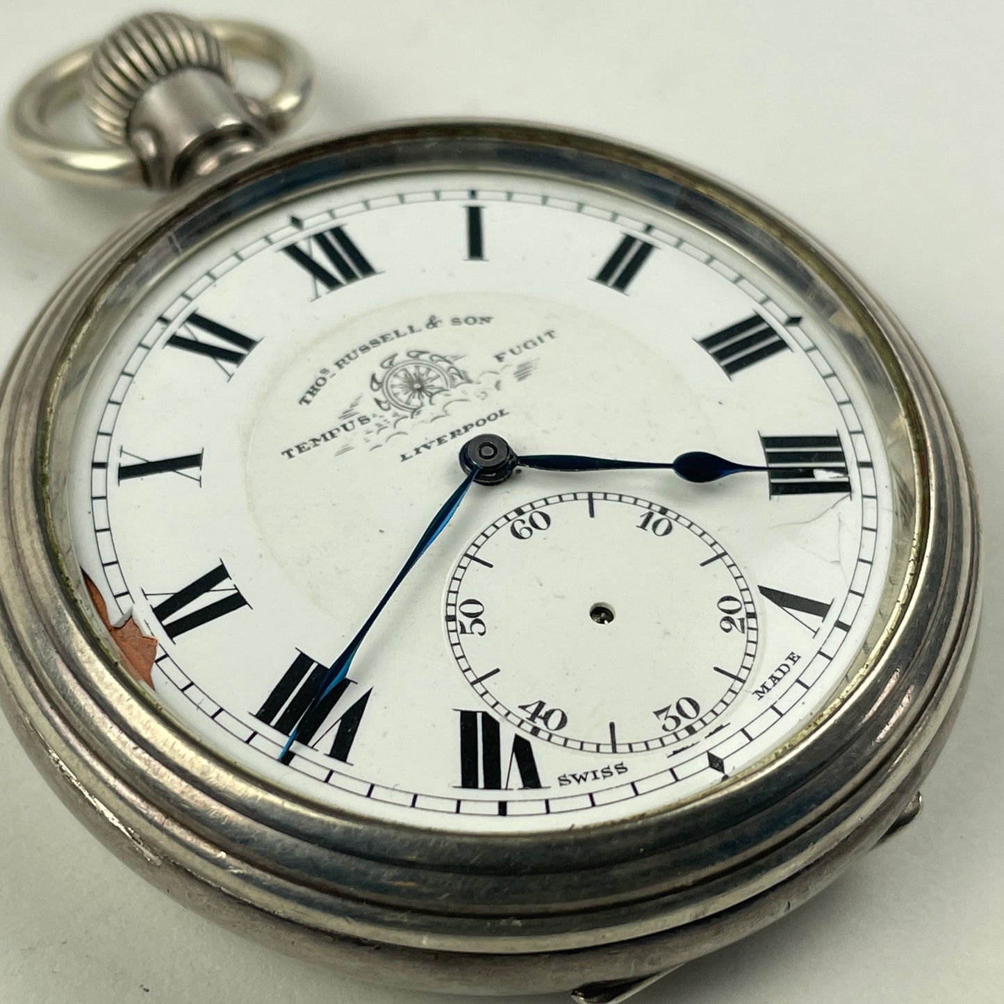 Apr Lot 84- Thom. Russell & Son Liverpool Silver Hinged Pocket Watch