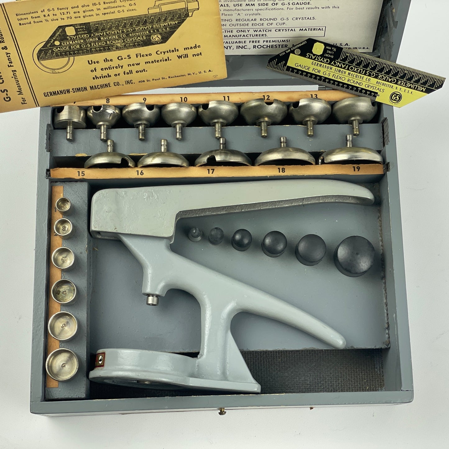 Apr Lot 89- Watchmaker’s Boxed G-S Crystal Hand Press