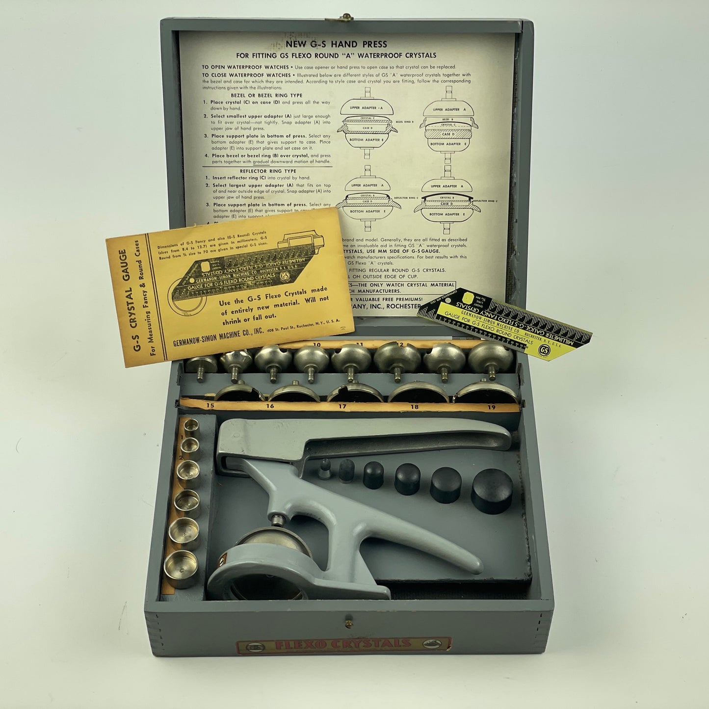 Apr Lot 89- Watchmaker’s Boxed G-S Crystal Hand Press