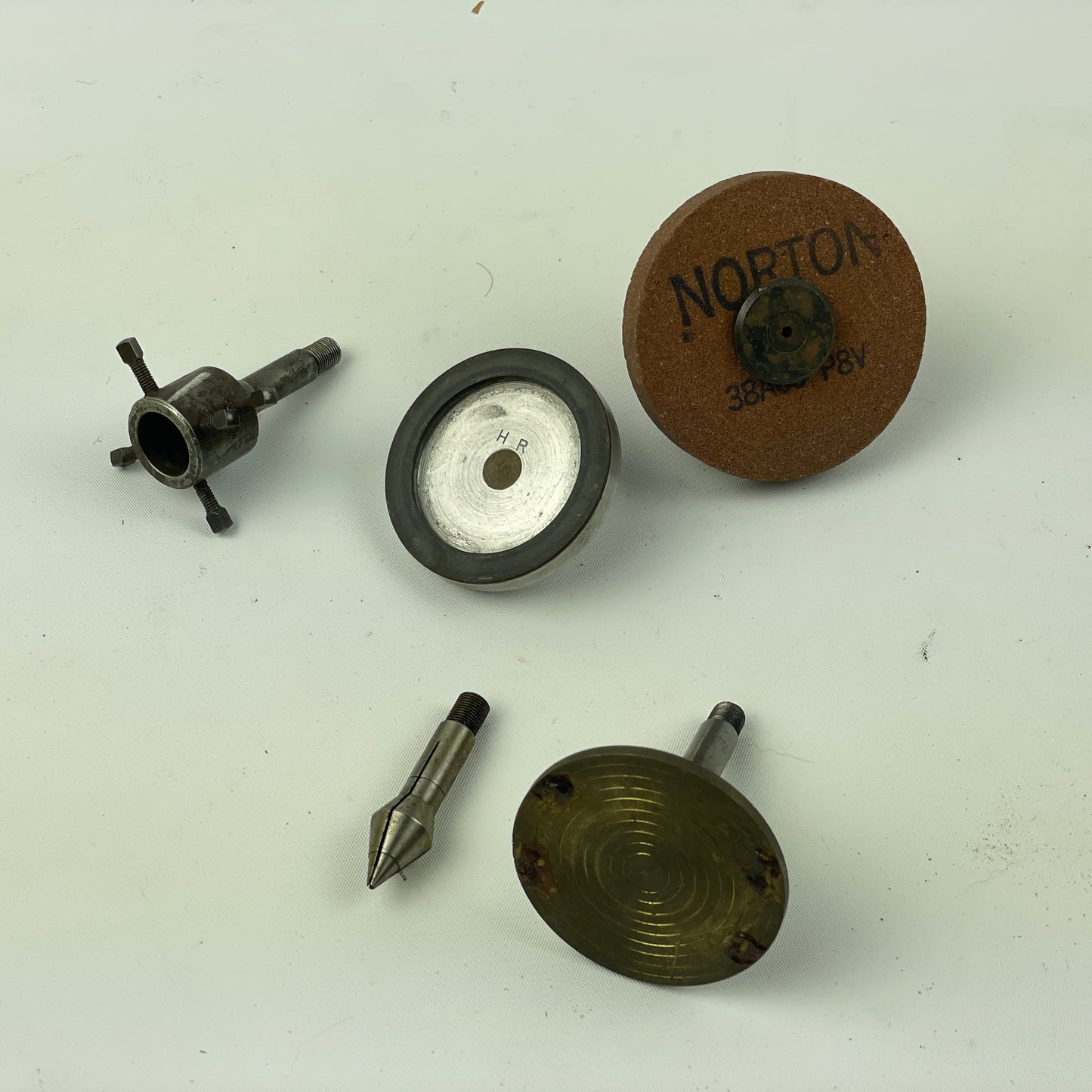 Apr Lot 101- Watchmaker’s Box Chuck, Large Wax Chuck, Norton 8 MM Chuck Specialty Chuck & HR Graver Sharpener