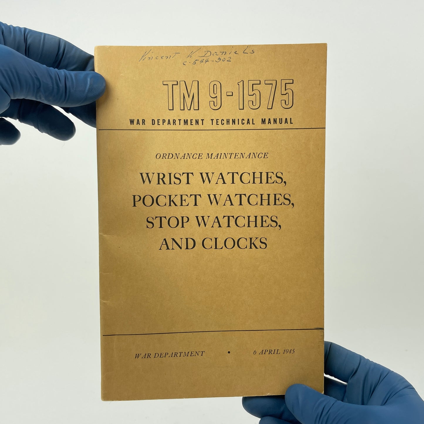 Apr Lot 110- TM 9-1575 Ordinance Maintenance Wrist, Pocket, Stop, and Clocks