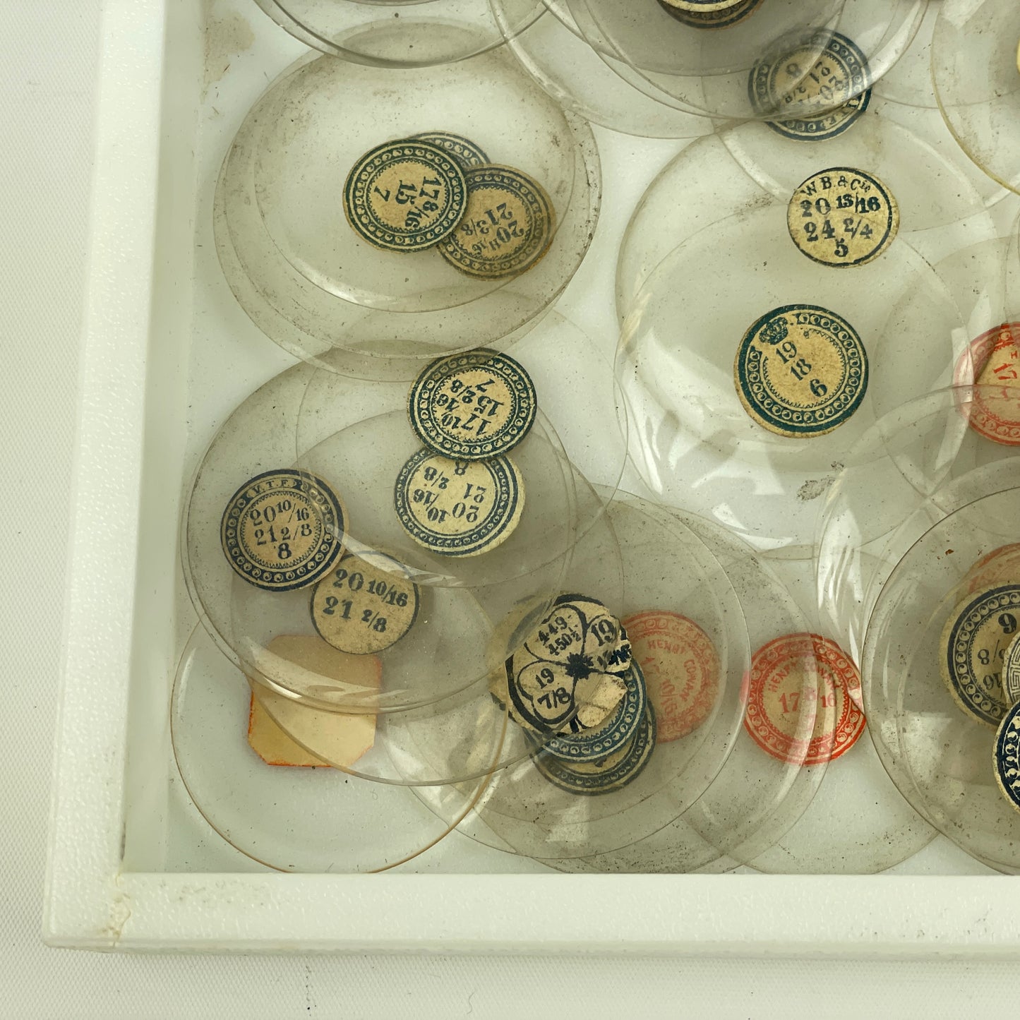 Apr Lot 109- Watchmaker’s & Collector’s Selection of 200 Glass NOS Pocket Watch Crystals
