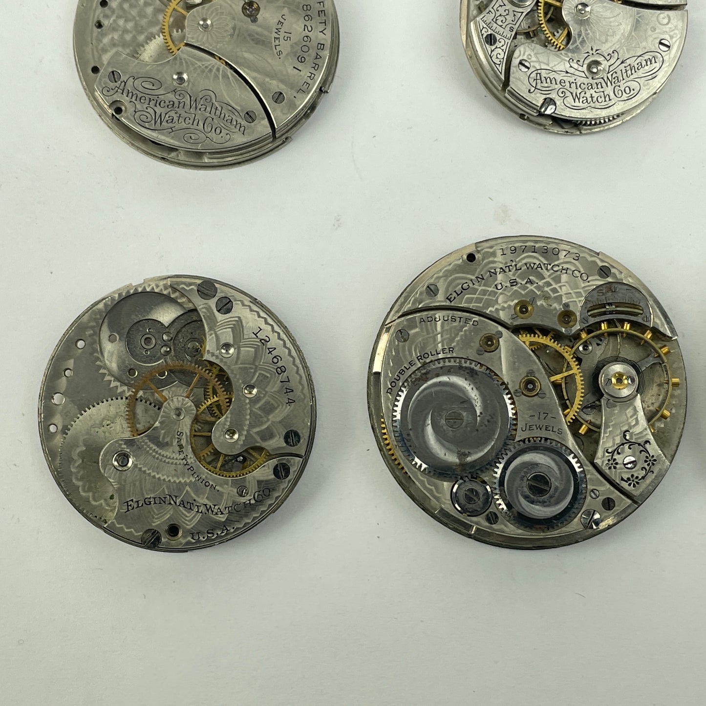 Lot 89- Elgin N. Y. Standard & Waltham 3/0, O 12, 14 & 16 Size Pocket Watch Movements