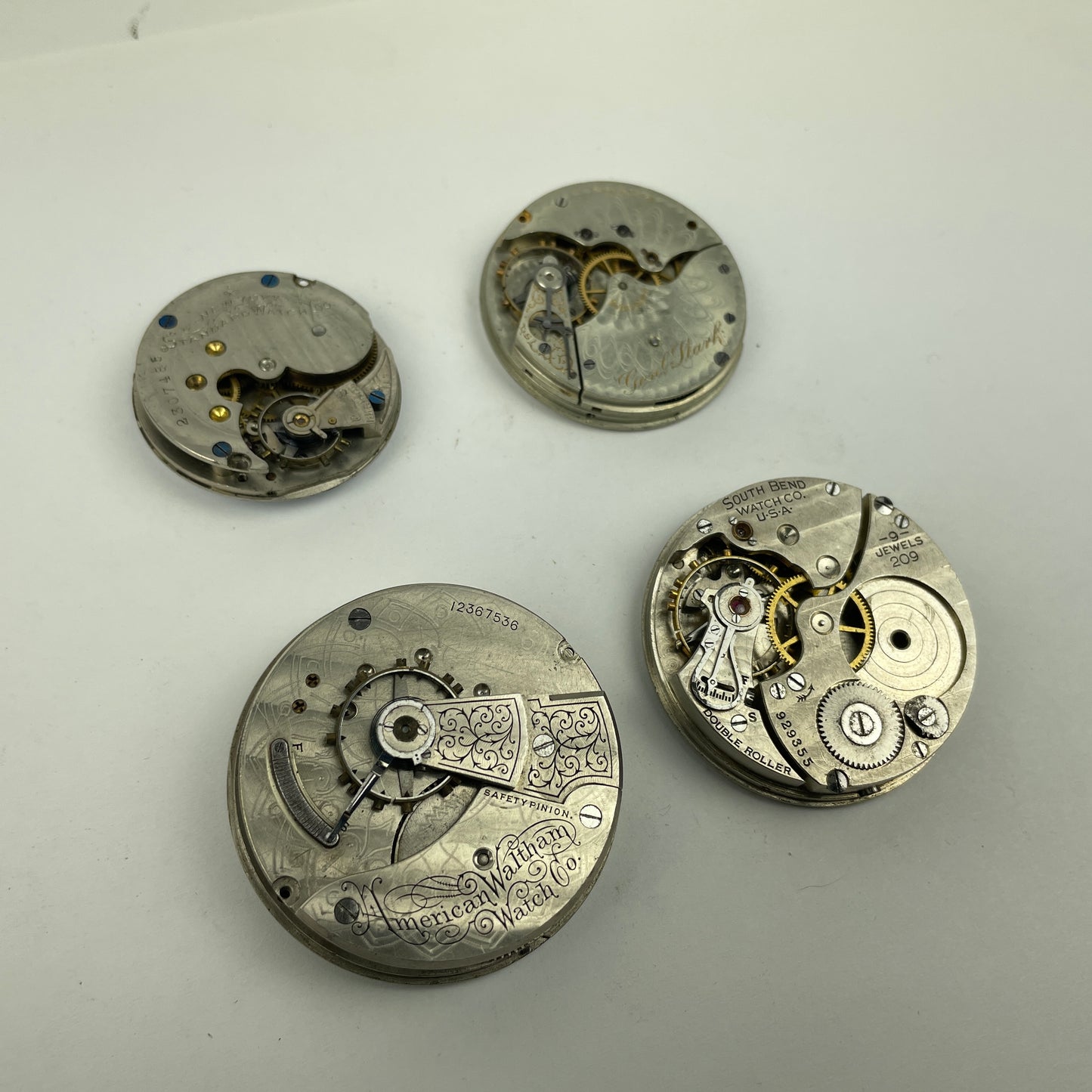Lot 85- South Bend, Waltham, Hampden 7 N., Y. Standard Pocket Watch Movements