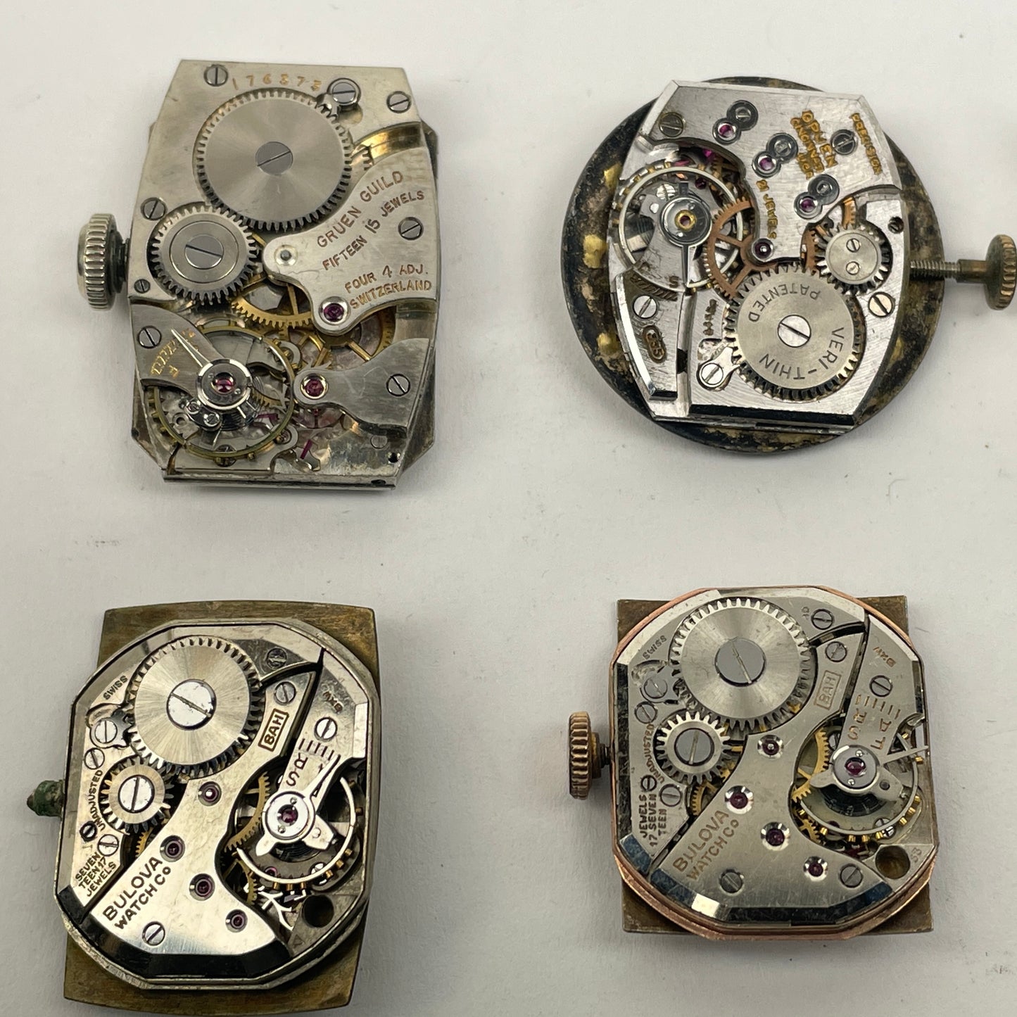 Lot 100- Bulova & Gruen Men’s Vintage Mechanical Wristwatch Movements