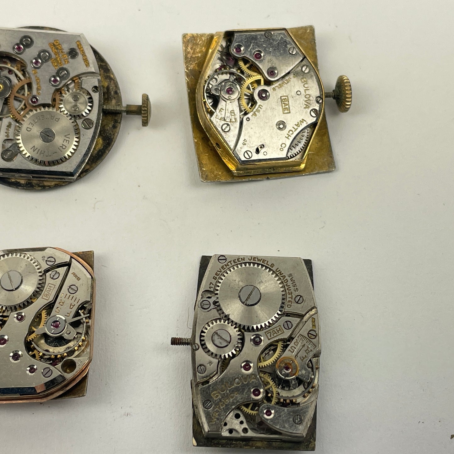 Lot 100- Bulova & Gruen Men’s Vintage Mechanical Wristwatch Movements