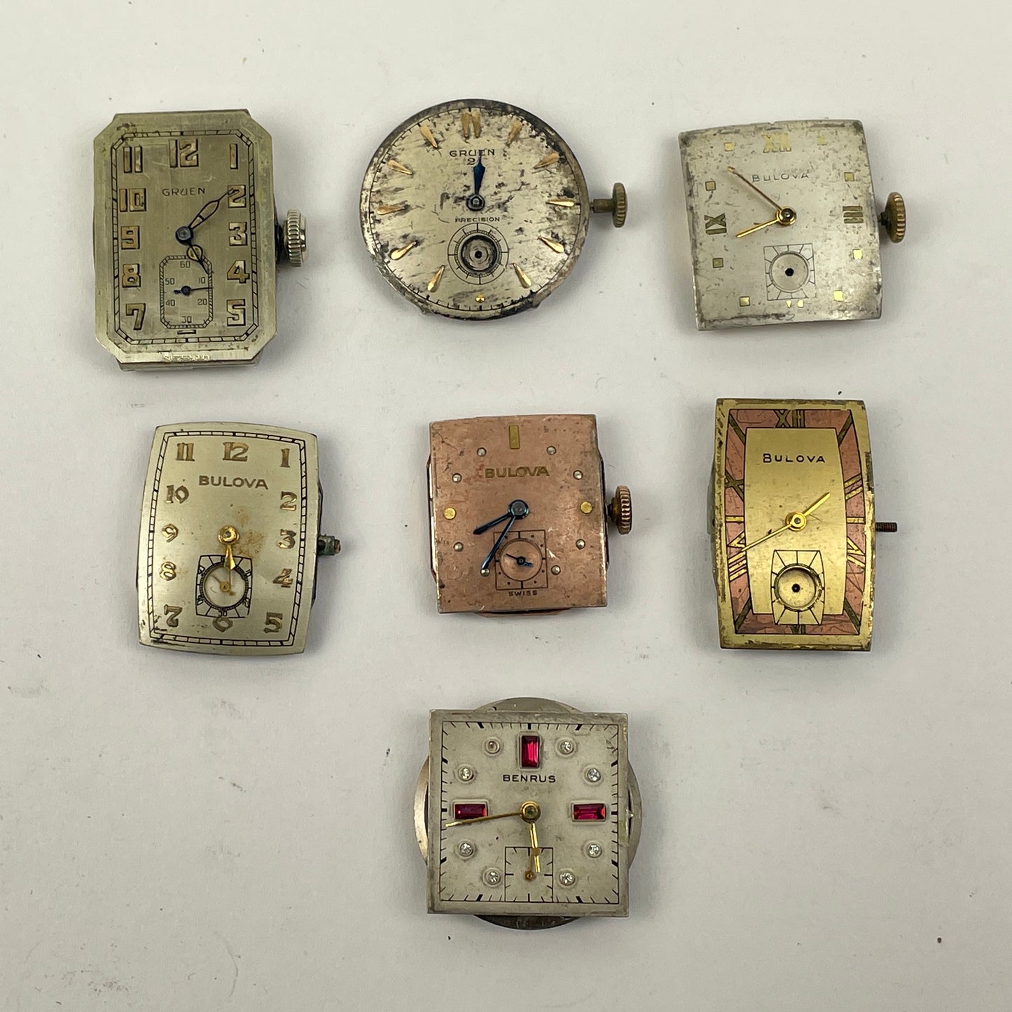 Lot 100- Bulova & Gruen Men’s Vintage Mechanical Wristwatch Movements