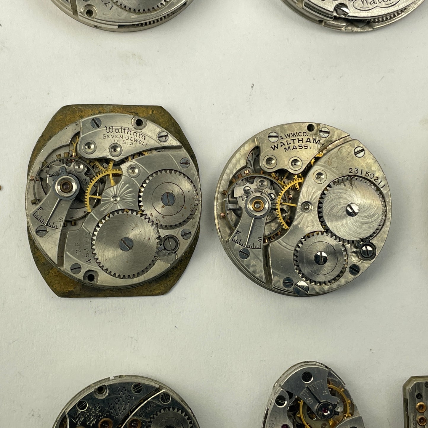 Lot 38- Waltham Assortment of Ten Wristwatch & Lapel Watch Movements