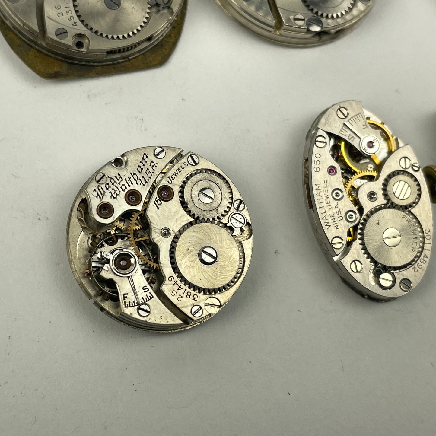 Lot 38- Waltham Assortment of Ten Wristwatch & Lapel Watch Movements