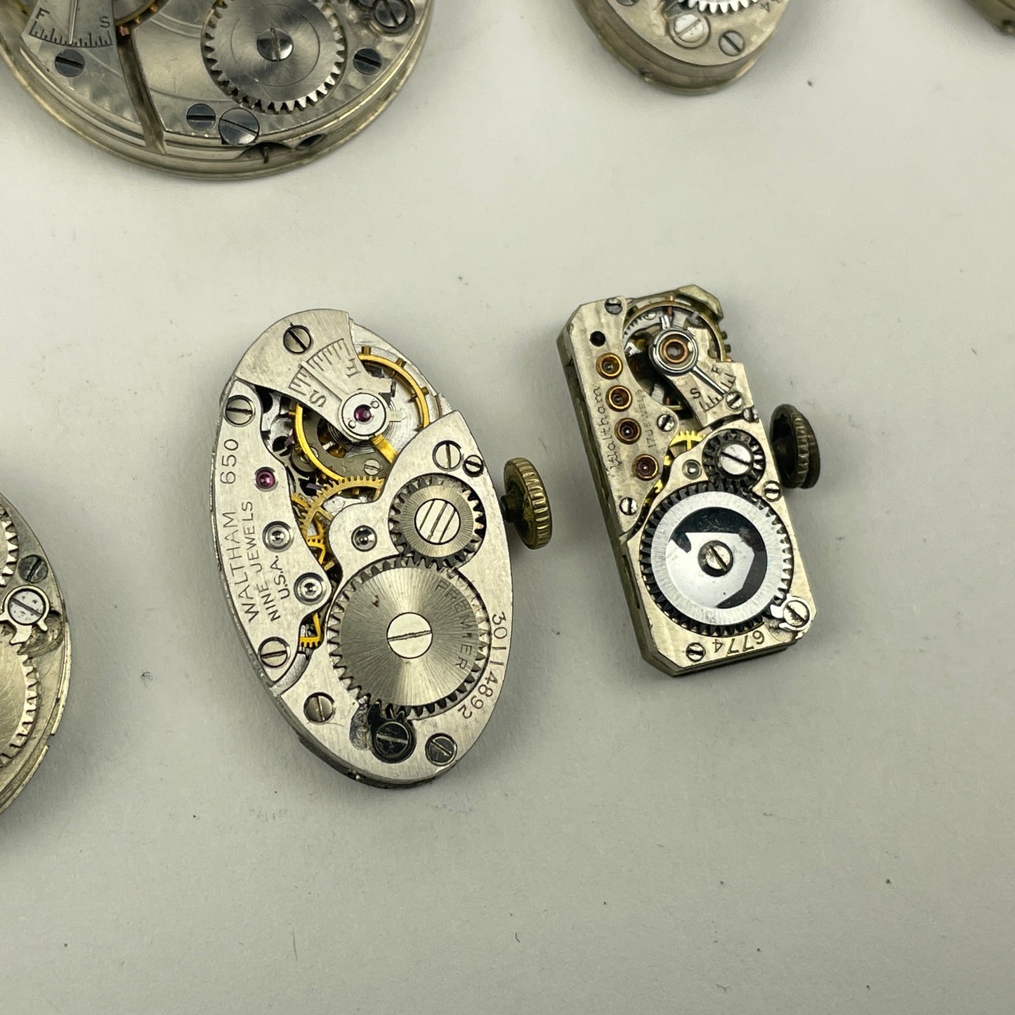 Lot 38- Waltham Assortment of Ten Wristwatch & Lapel Watch Movements