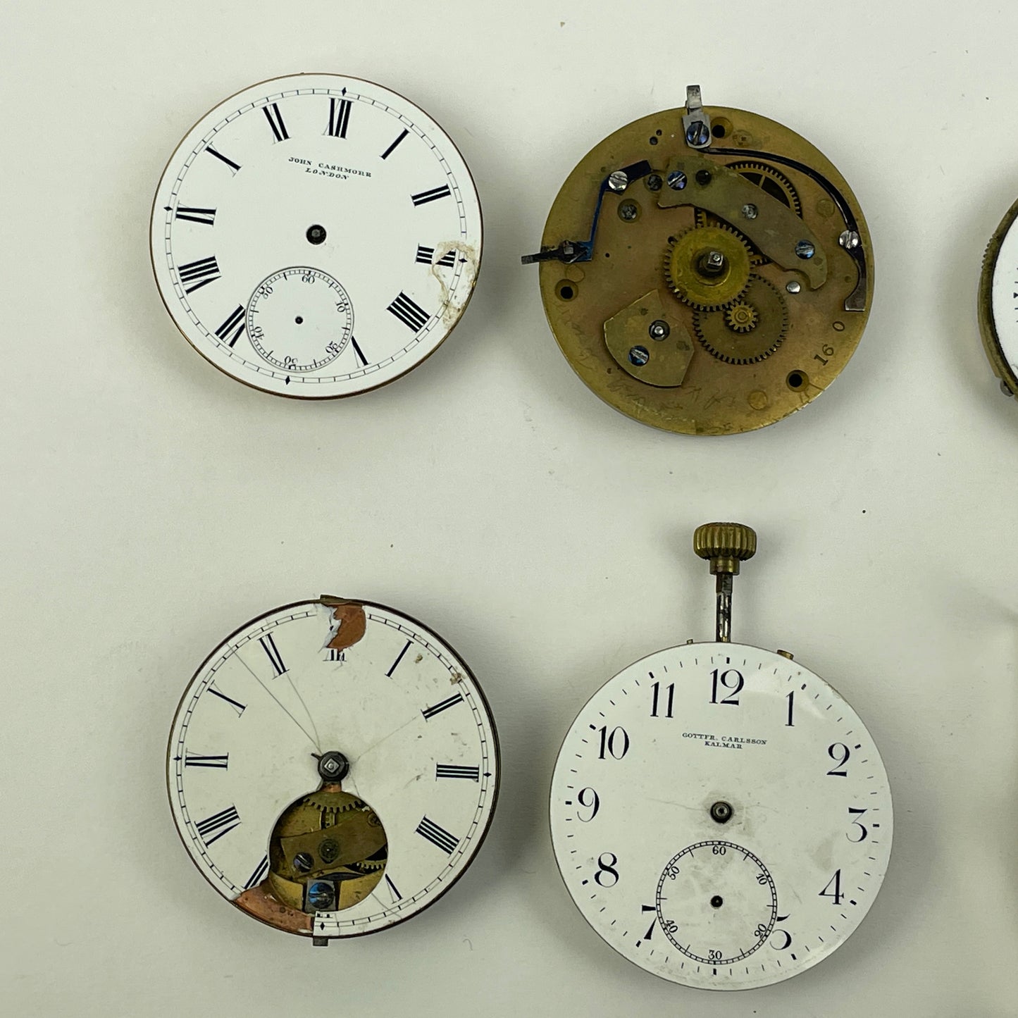 Lot 105- Watchmaker’s Selection of Swiss & English Pocket Watch Movements