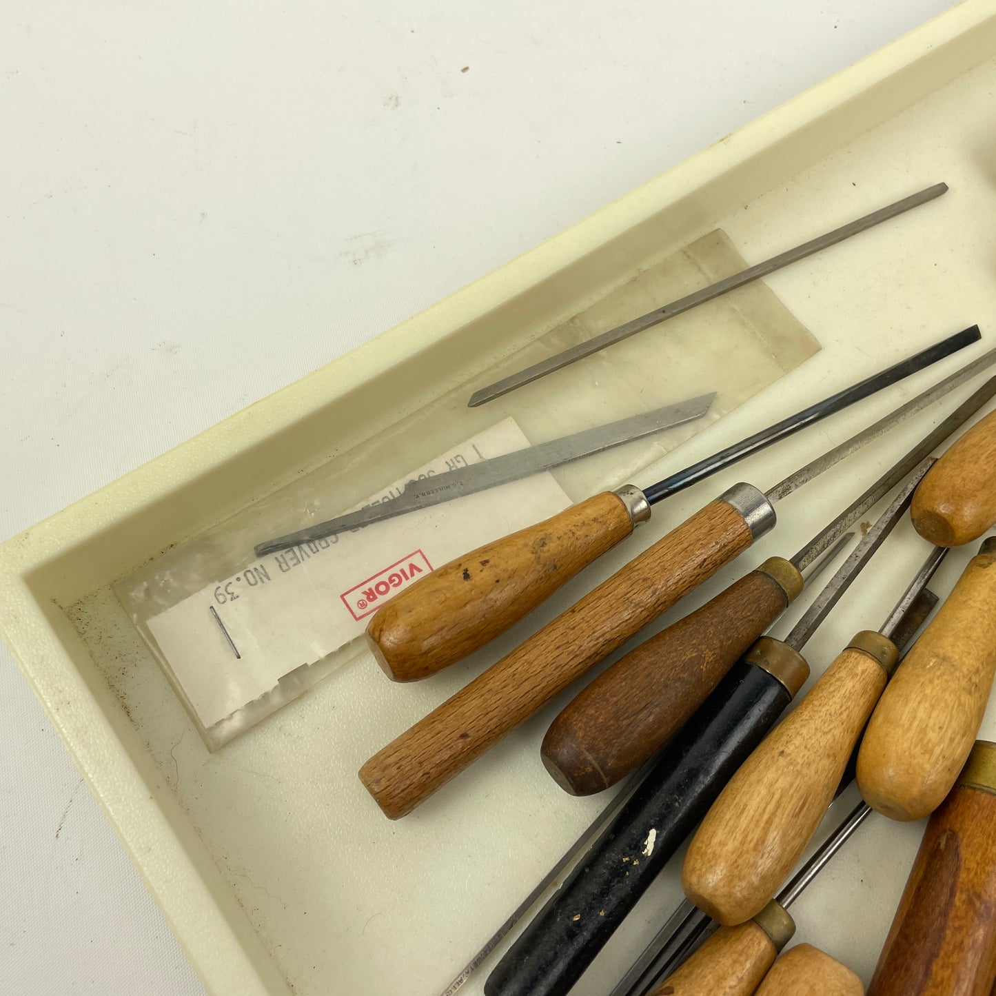 Lot 112- Watchmaker’s & Engraver's Wood Handles, Gravers & Pointed Steel Shaft Awls