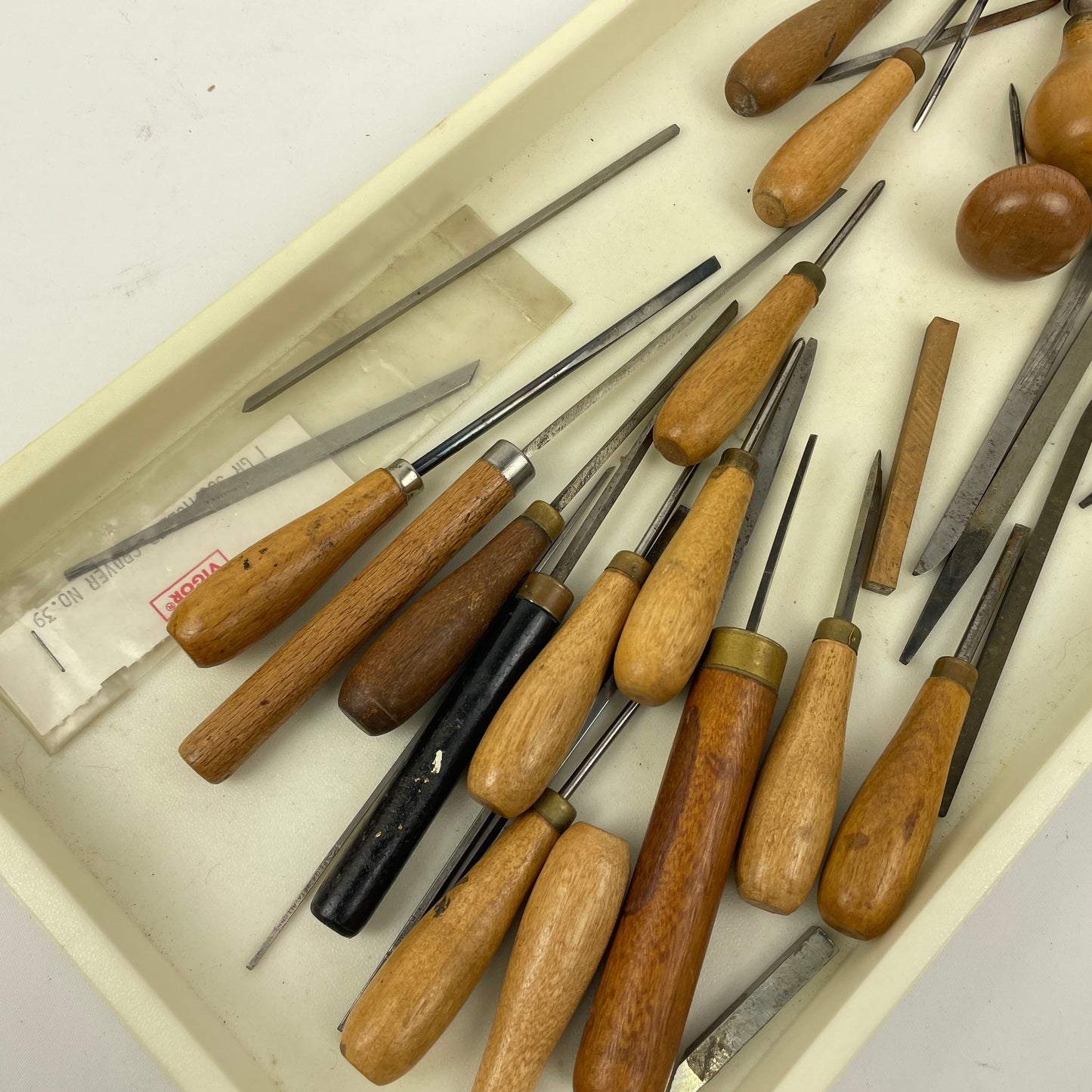 Lot 112- Watchmaker’s & Engraver's Wood Handles, Gravers & Pointed Steel Shaft Awls