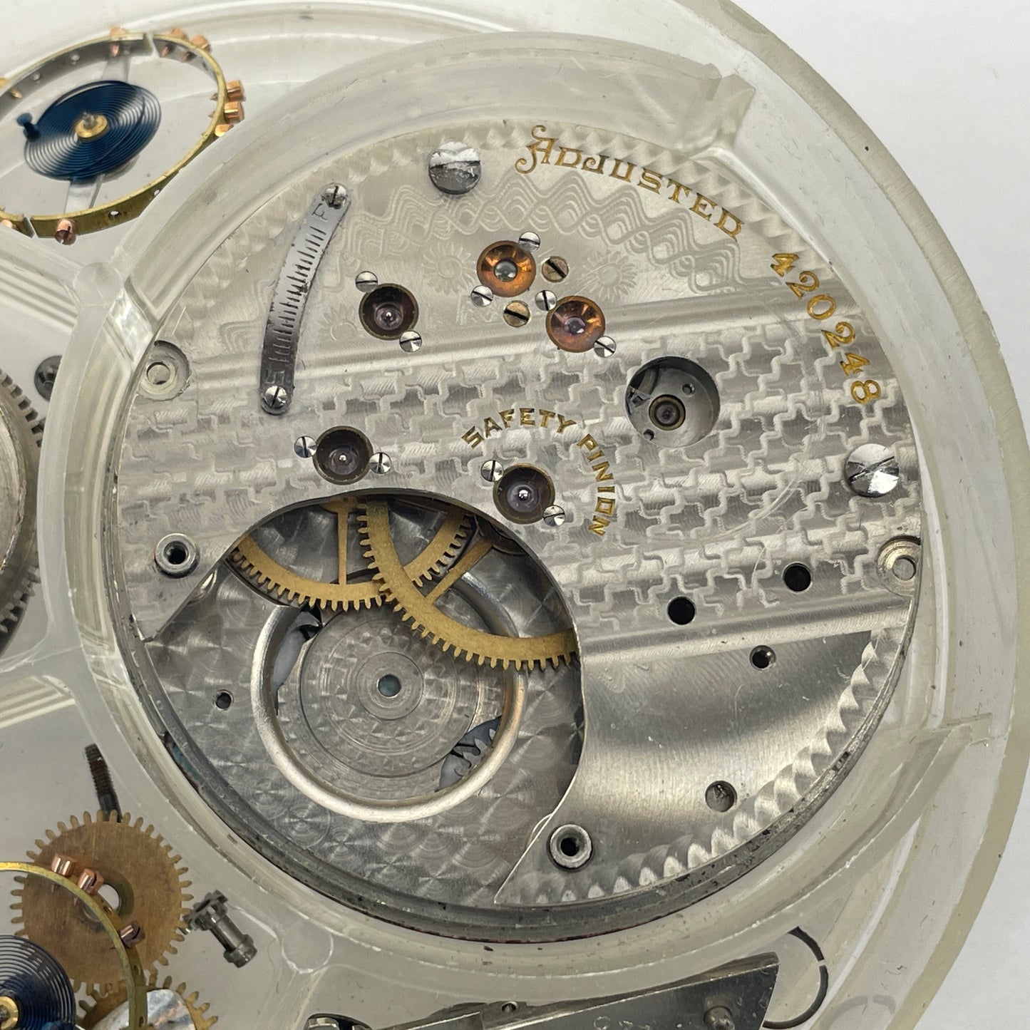 Lot 115- Hamilton 18 Size Model 940 Nickel Pocket Watch Movement Parts