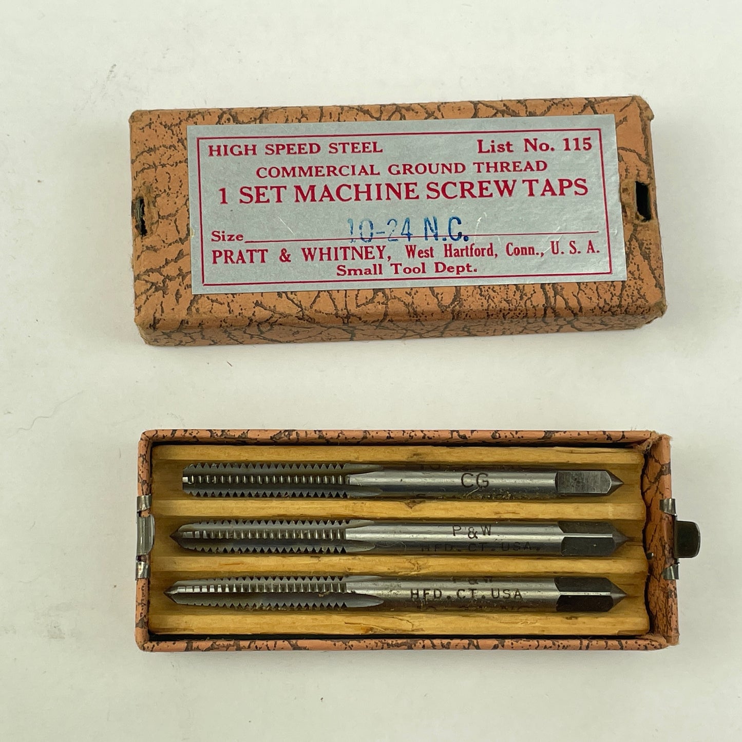 Lot 25- NOS Pratt & Whitney 10-24 N.C. Screw Taps